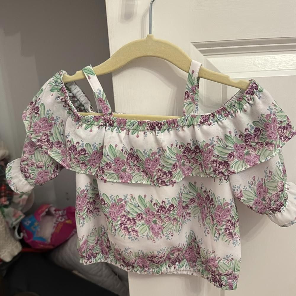 Designer Janie and Jack Floral Top 18-24m Size US XXS / EU 40 - 2 Thumbnail