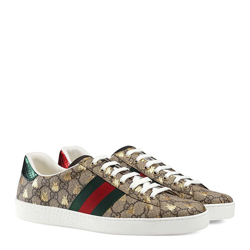 Gucci o1s1wg110525 Men's Ace GG Supreme Bees Sneakers Multicolor Size US 15 / EU 48 - 2 Thumbnail