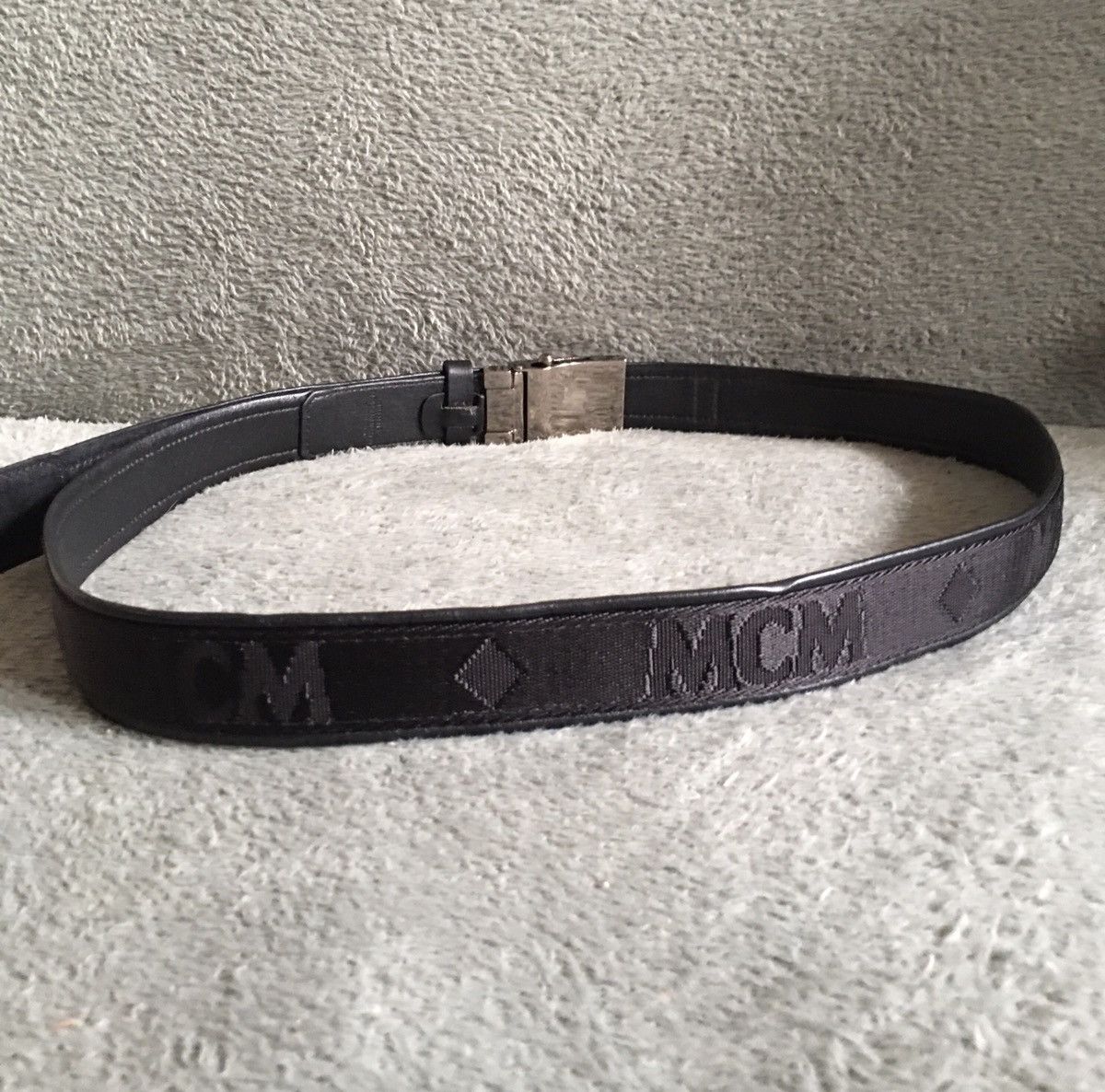 MCM MCM Black Monogram Logo Canvas Leather Buckle Belt Size ONE SIZE - 12 Thumbnail