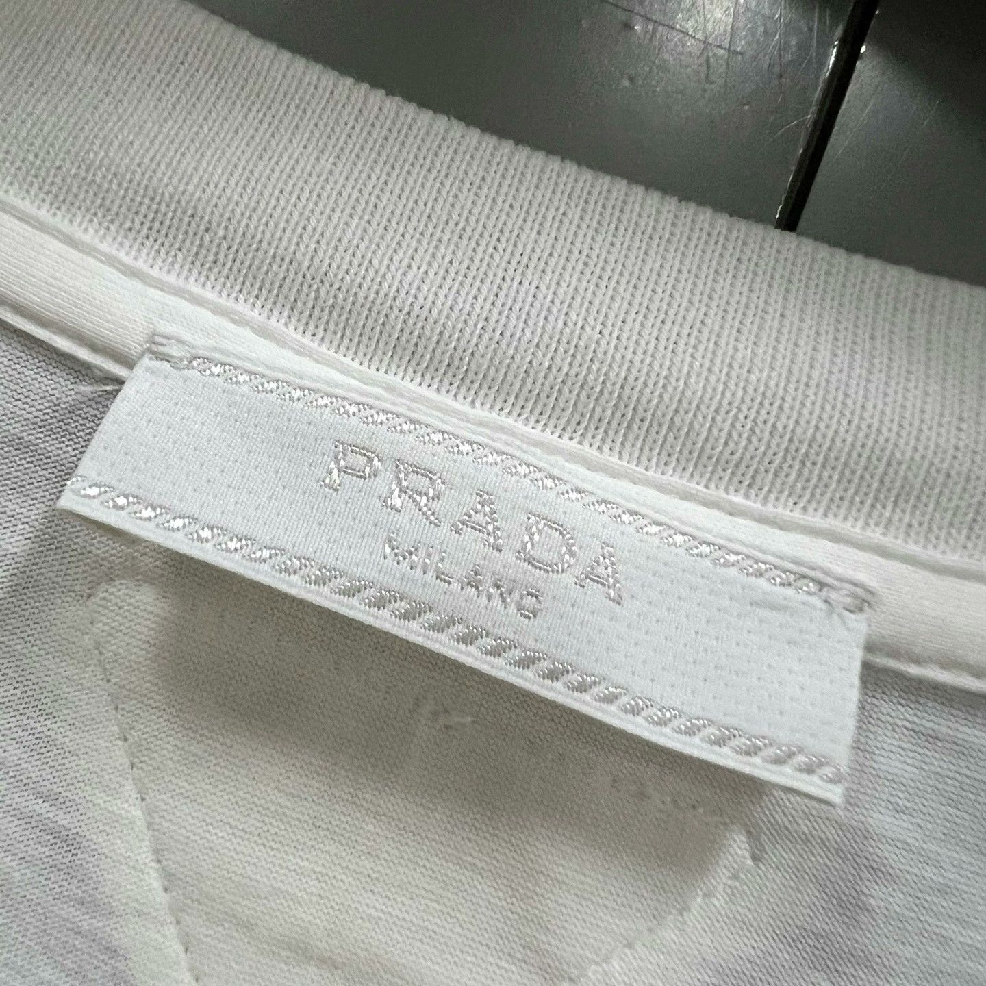 Prada PRADA White Printed Short-Sleeve T-Shirt Size US L / EU 52-54 / 3 - 3 Thumbnail