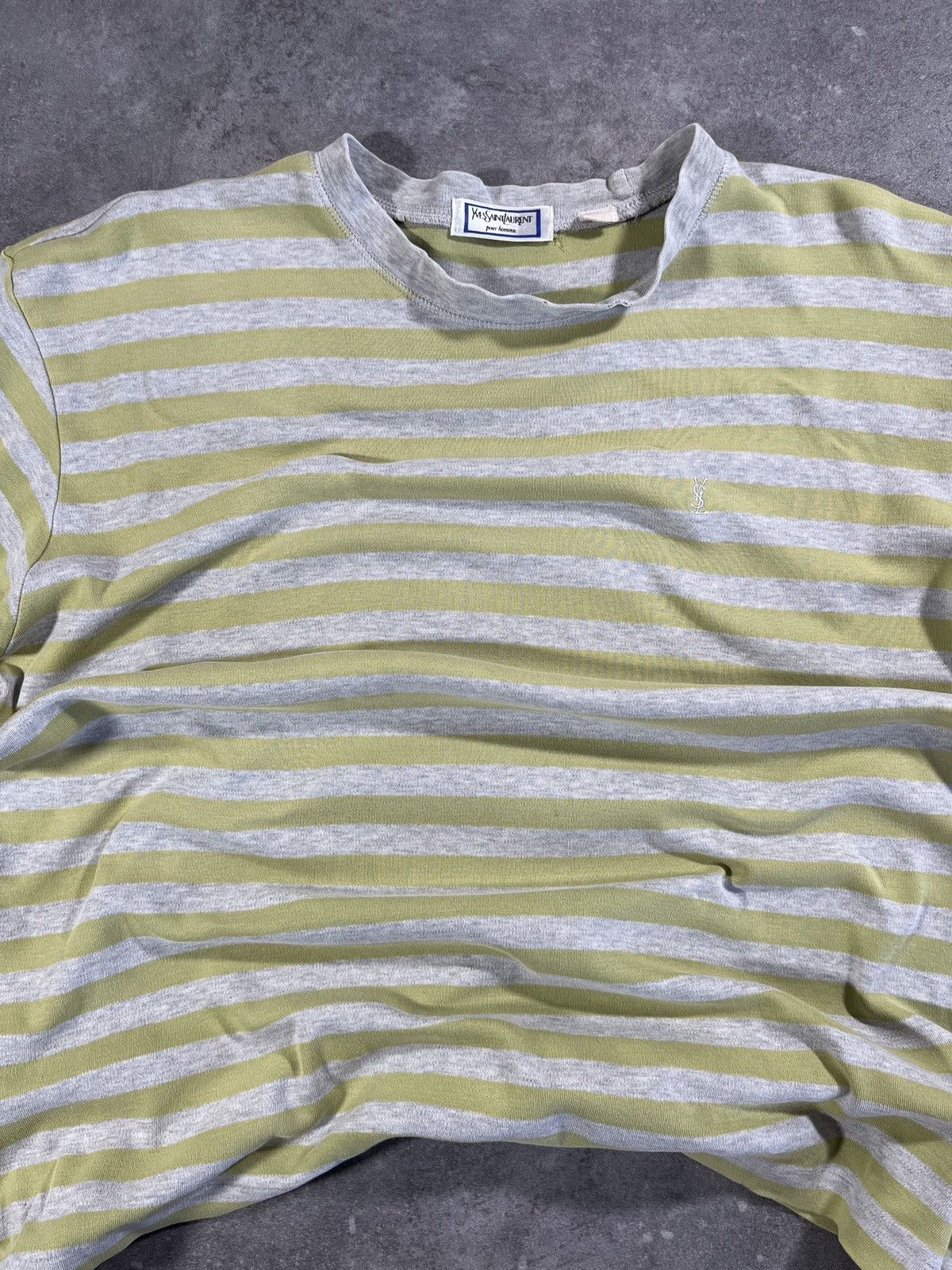 Vintage × Yves Saint Laurent Vintage Yves Saint Laurent Striped Boxy Fit T-Shirt Luxury Size US M / EU 48-50 / 2 - 6 Thumbnail