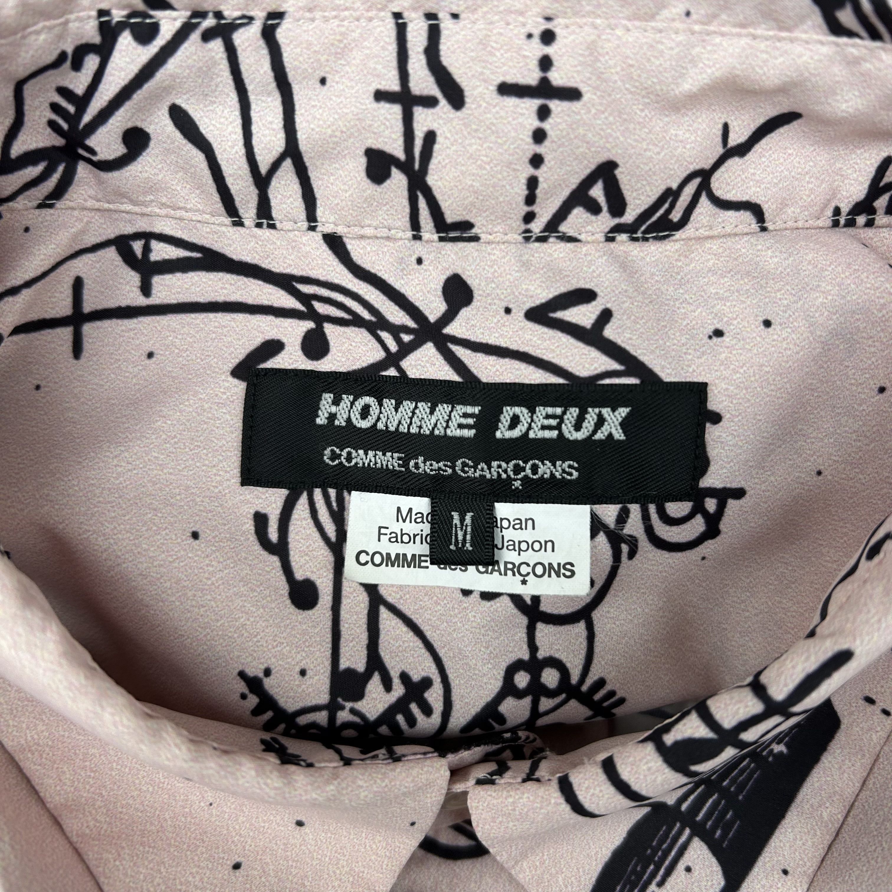 Comme des Garcons CDG Homme Deux Light Pink Musical Notes Shirt Button Up Size US M / EU 48-50 / 2 - 6 Thumbnail