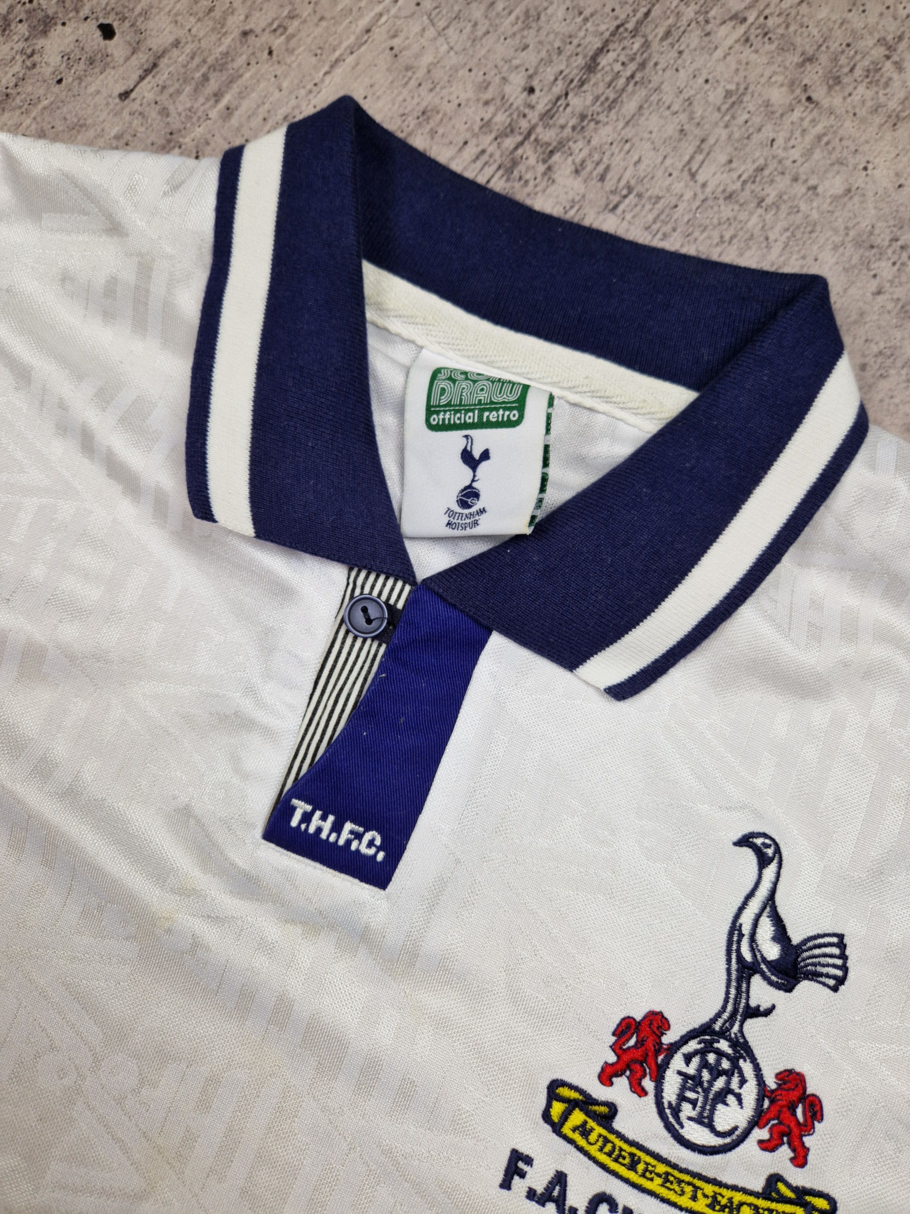Umbro Tottenham Hotspur 1991-1993 home football jersey Score Draw Size US S / EU 44-46 / 1 - 6 Thumbnail