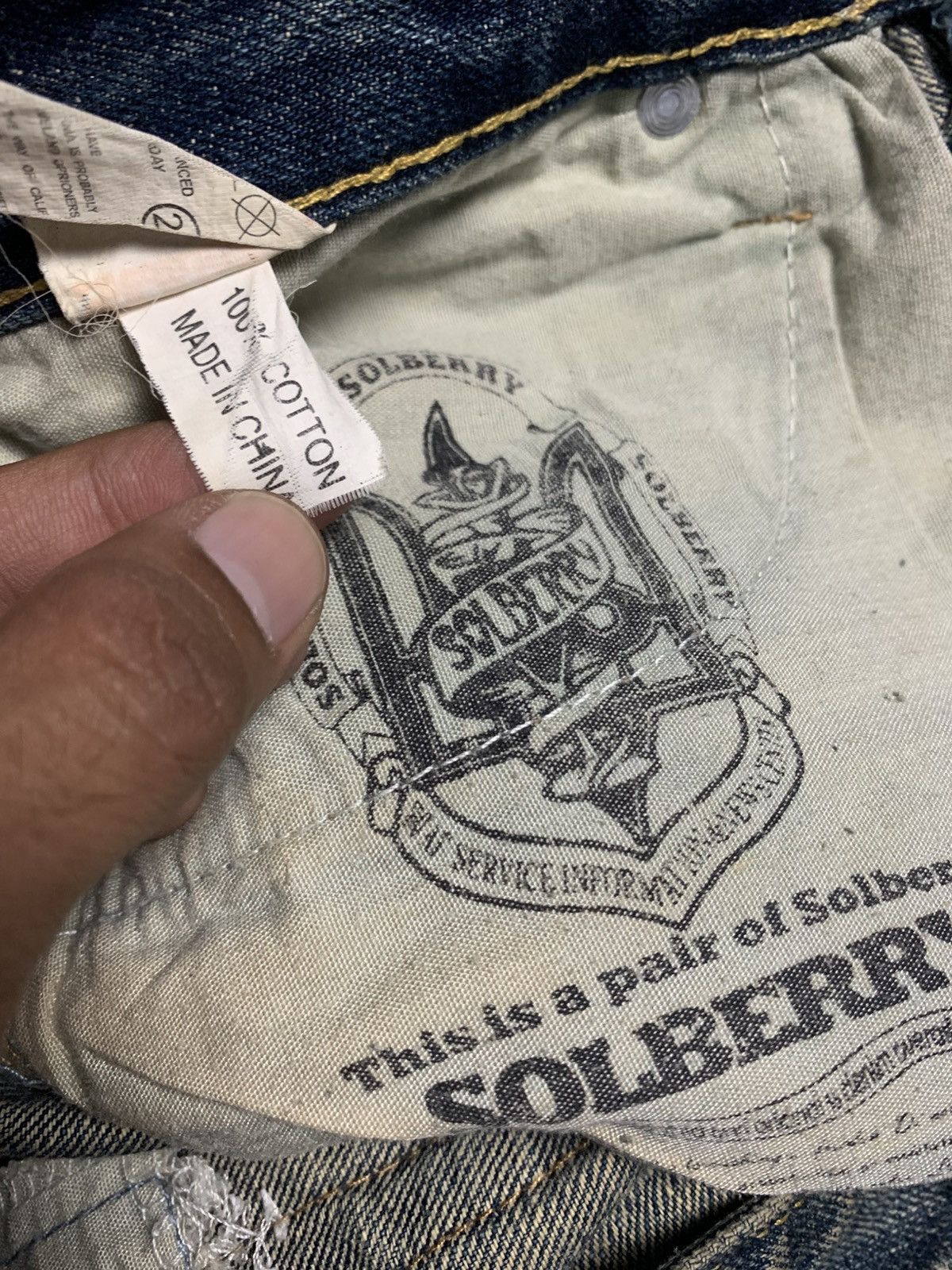 Japanese Brand Archive SOLBERRY vintage raw art denim if six was nine style Size US 29 - 10 Thumbnail