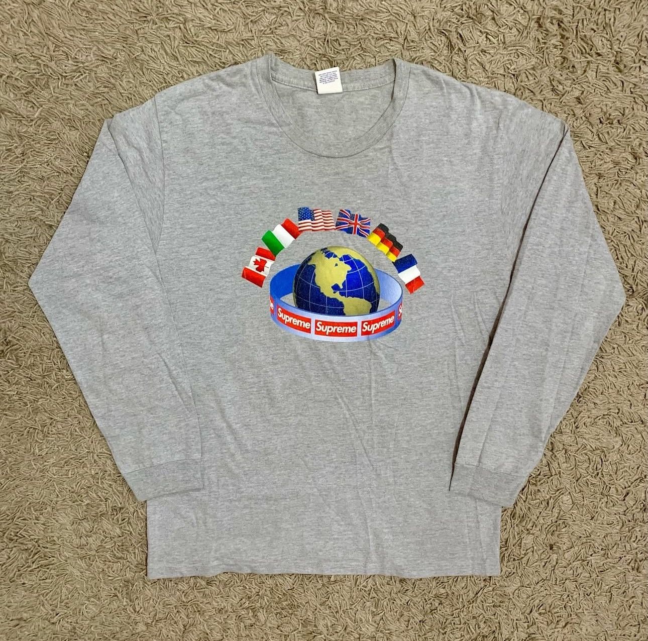 Supreme Supreme FW15 “Worldwide” Heather Grey LS Tee Size US L / EU 52-54 / 3 - 1 Thumbnail