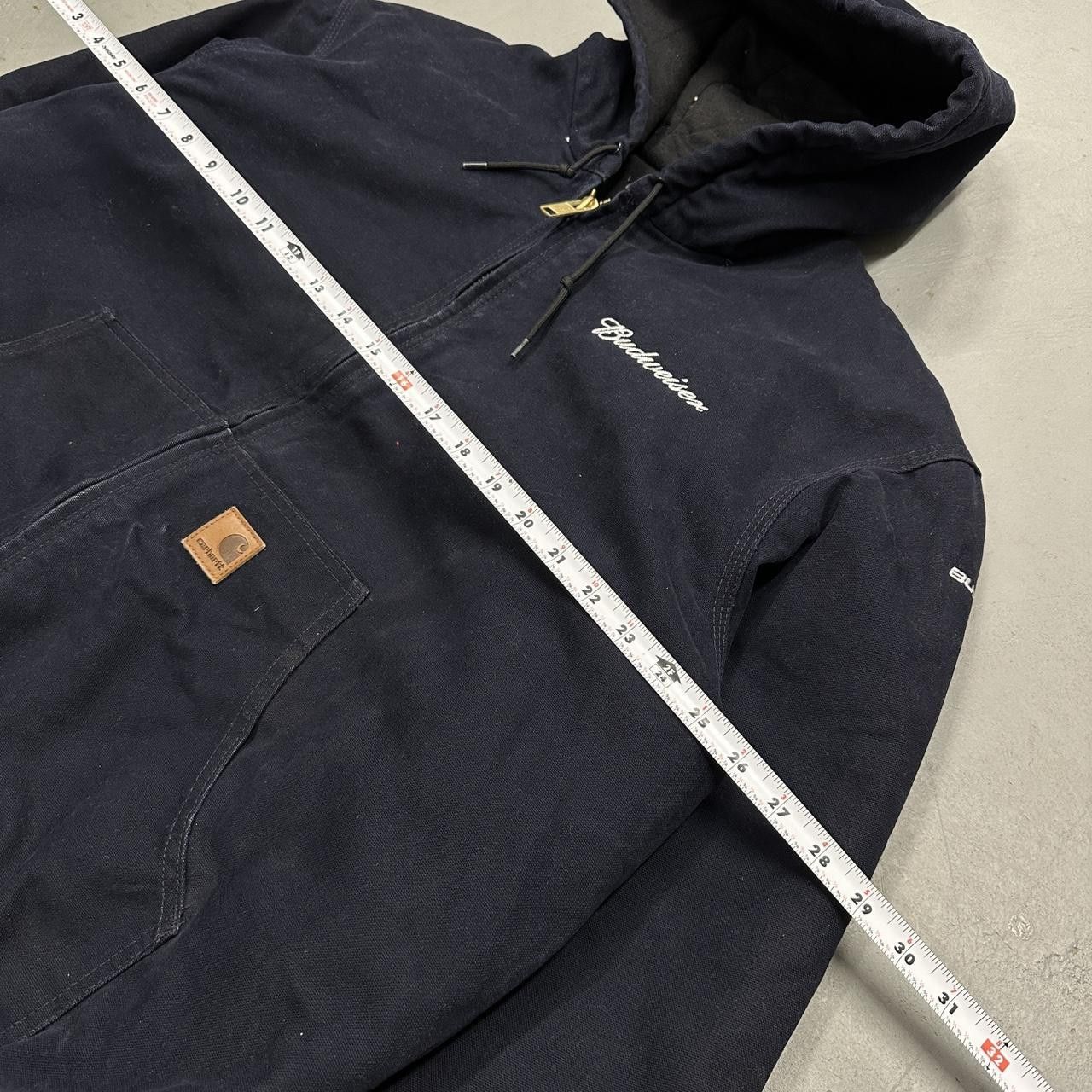 Budweiser × Carhartt Vintage Carhartt Quilt Lined Zip Up Hoodie Navy Blue XL Size US XL / EU 56 / 4 - 2 Thumbnail