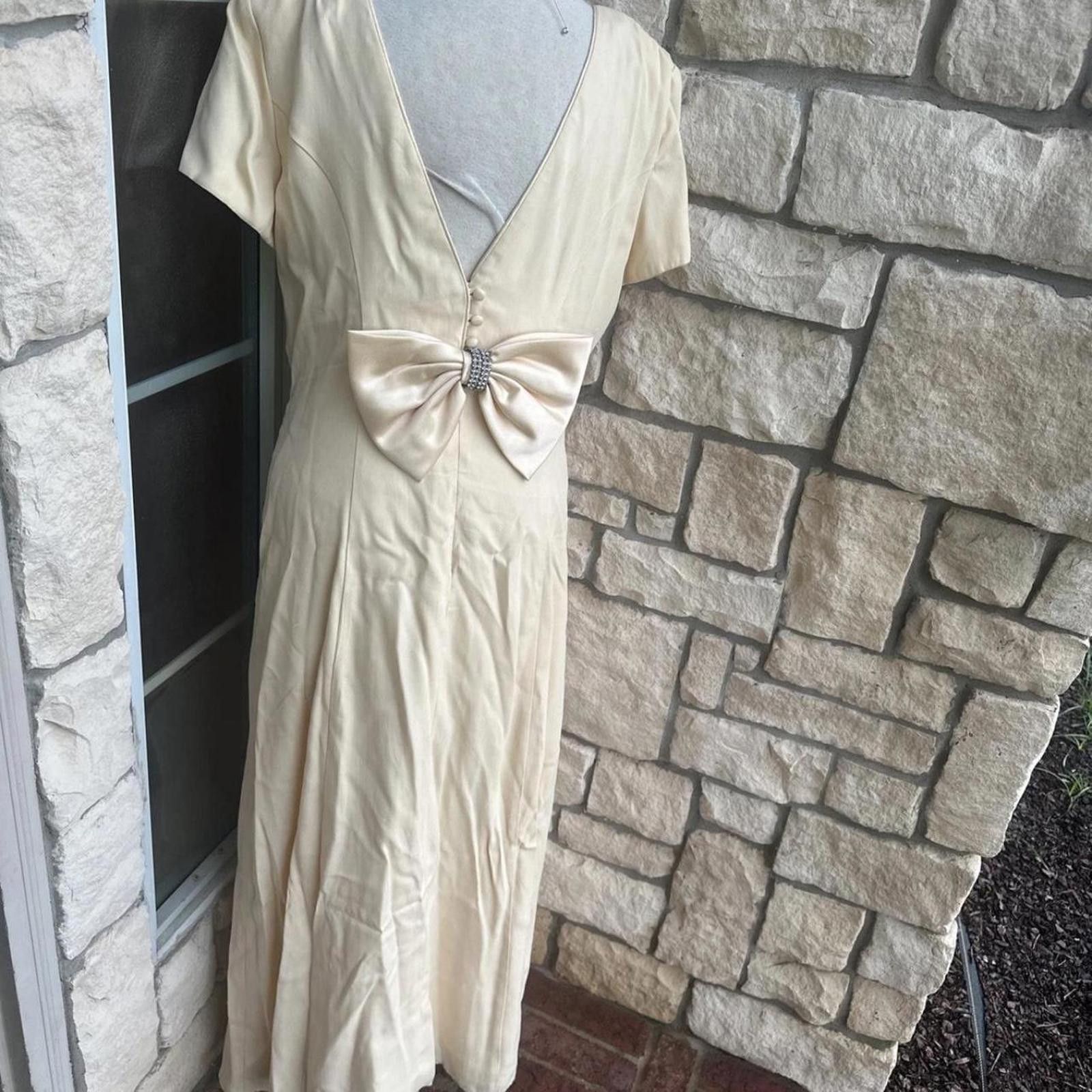 Other vintage 80s maxi dress with a bow, #maxidress Size L / US 10 / IT 46 - 1 Thumbnail