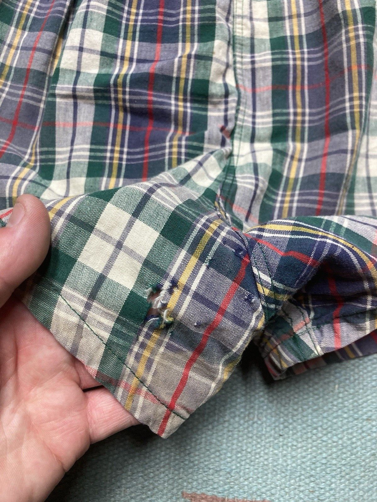 Vintage Vtg 1950s swim trunks shorts cotton plaid beach large Size US 28 / EU 44 - 8 Thumbnail
