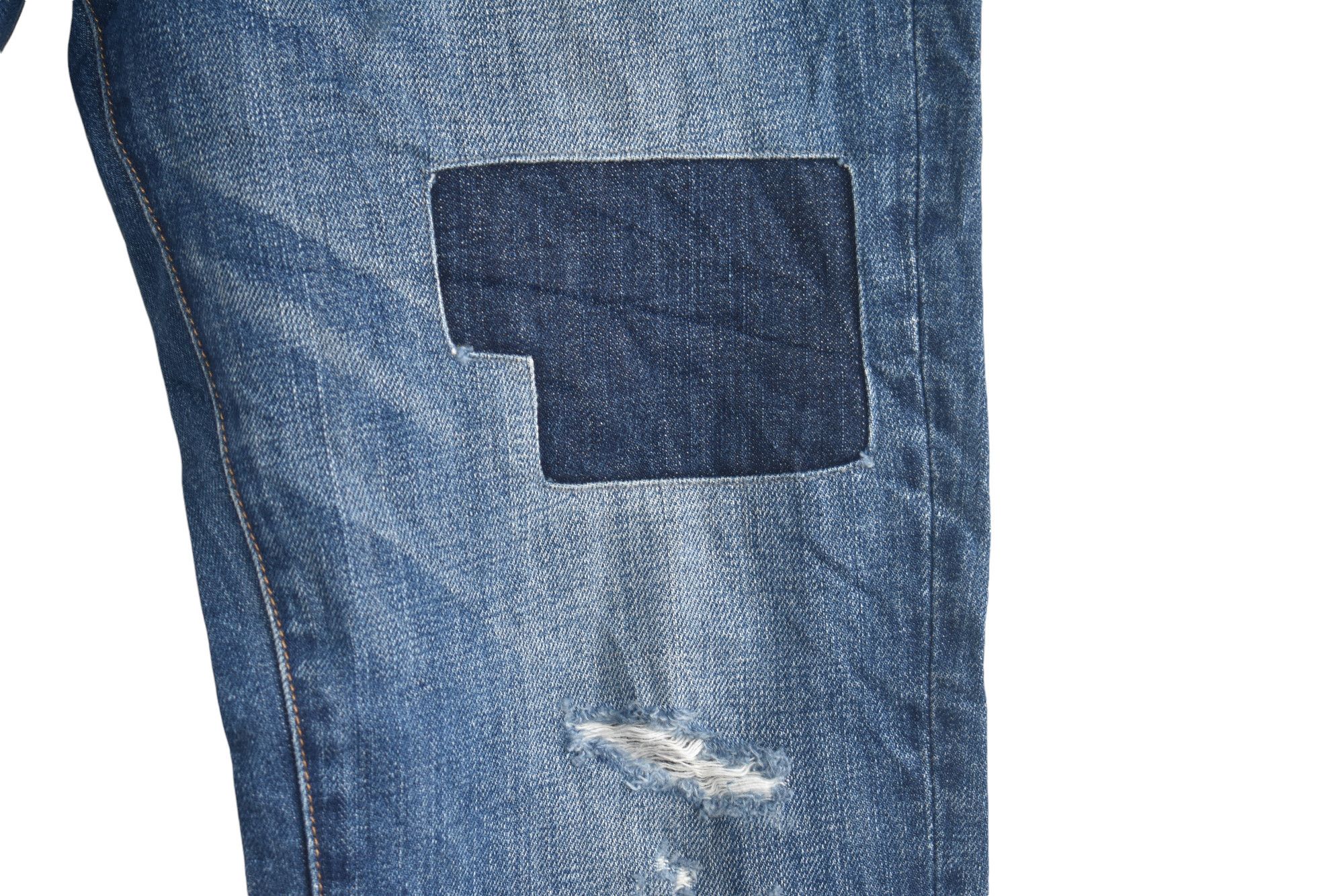 Japanese Brand × Vintage Azul by Moussy Japanese Patchwork Jeans W31 Size US 31 - 3 Thumbnail