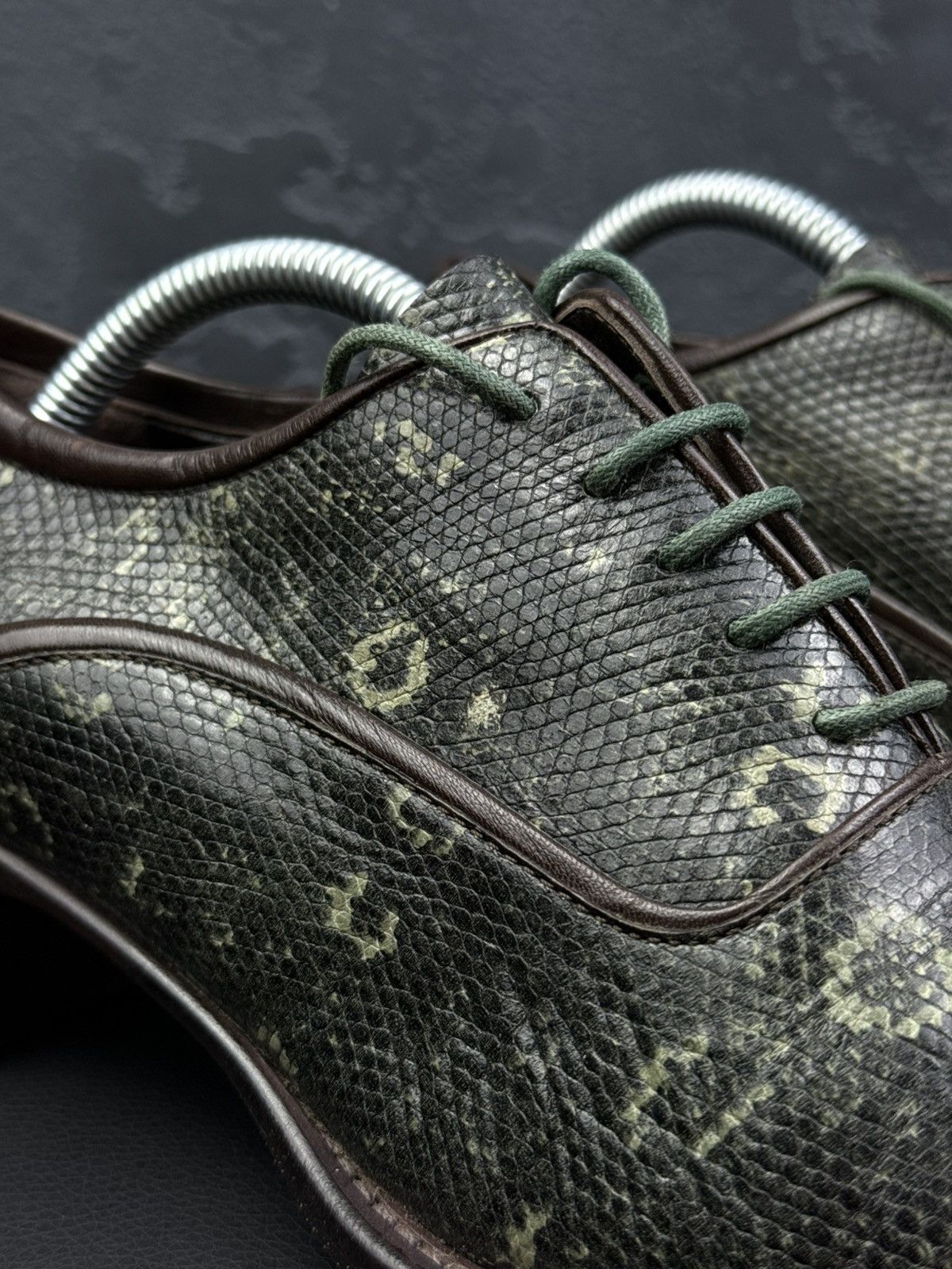 Prada Vintage Prada Python Effect Heeled Derby Shoes Archive 90s Size US 8 / IT 38 - 9 Thumbnail