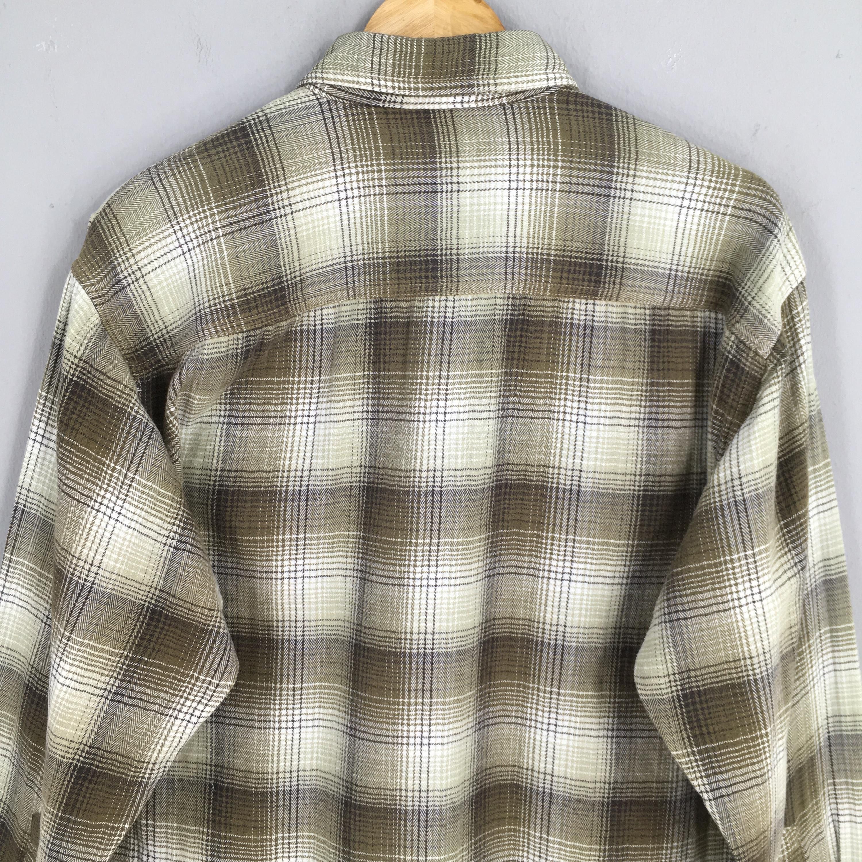 Flannel × Vintage Vintage 90s Plaid Shadow Checkered Green Flannel Shirt Large Size US L / EU 52-54 / 3 - 7 Thumbnail