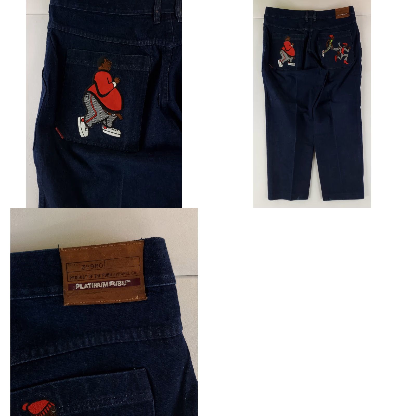 Fubu FUBU Jeans Fat Albert VTG 90s 19107 Platinum Mens 46 (44x31 Actual) Size US 44 / EU 60 - 8 Thumbnail