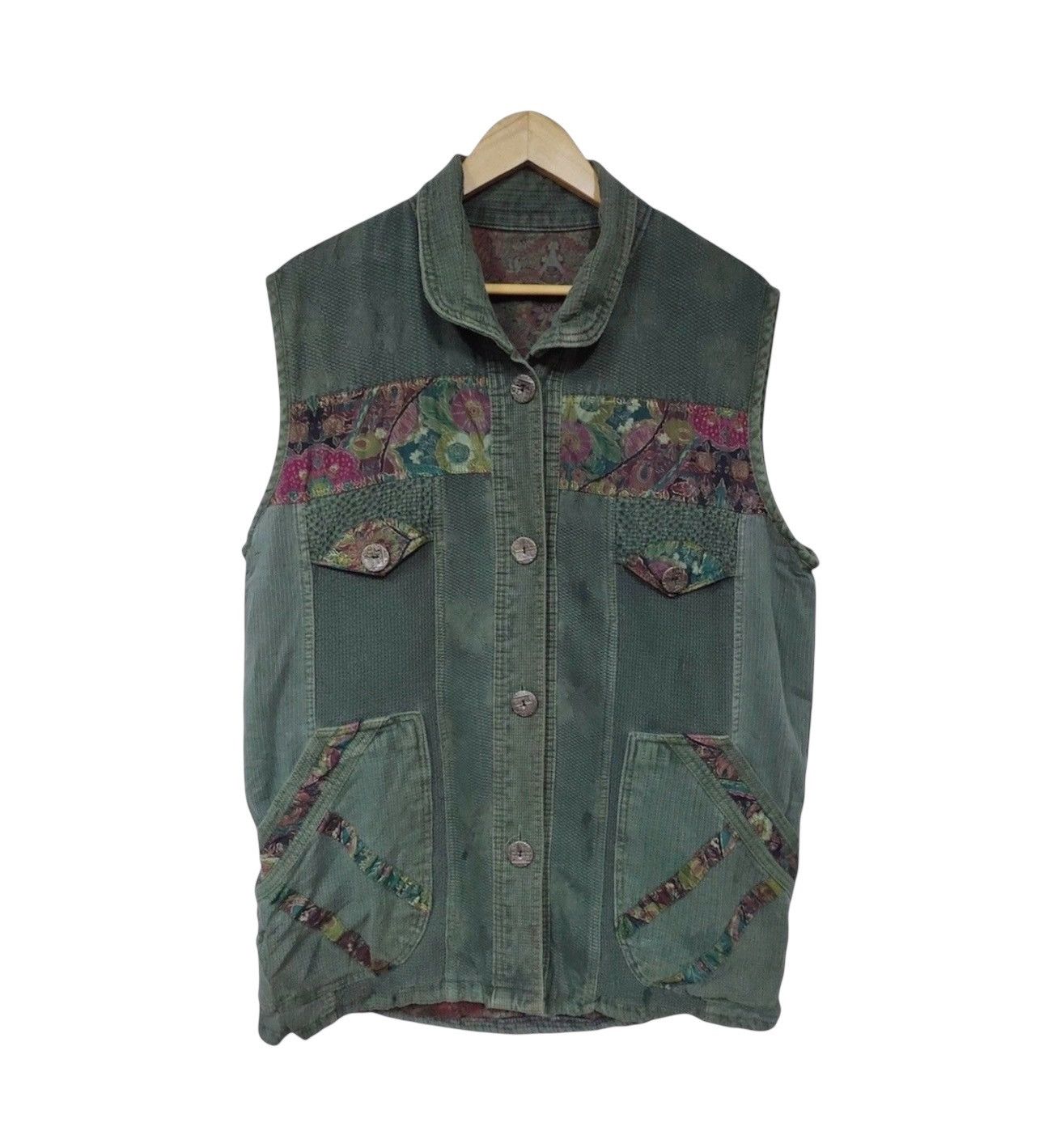 Art Comes First Vintage Vest Patchwork Flora Design Size US L / EU 52-54 / 3 - 1 Thumbnail