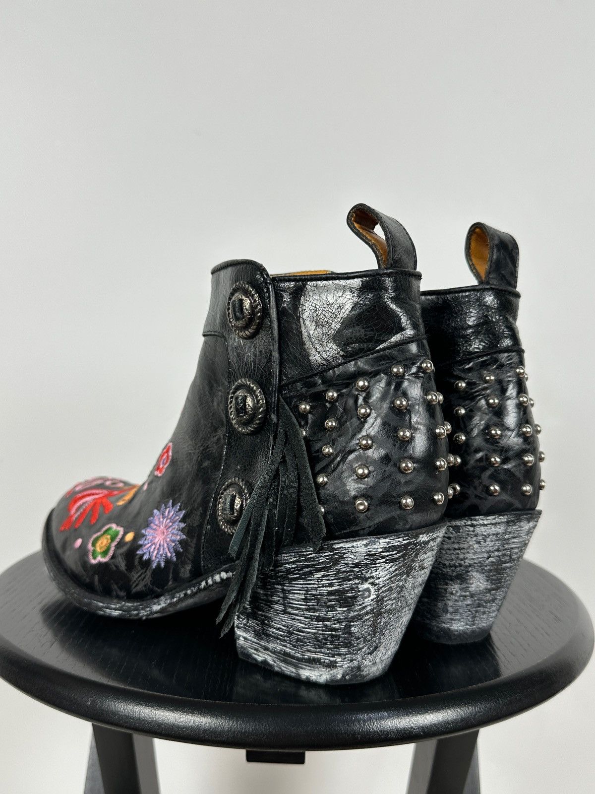 Old Gringo Mexicana Old Gringo Leather Cowboy Floral Ankle Boots Size US 9.5 / IT 39.5 - 6 Thumbnail