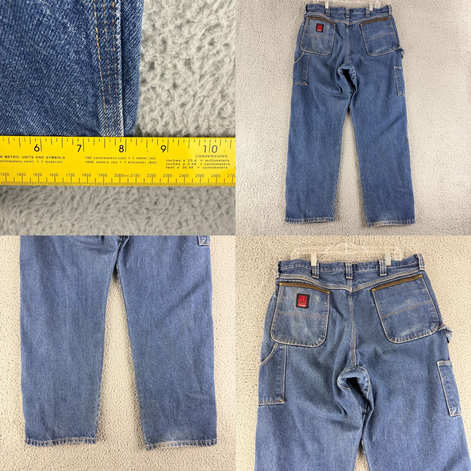 Wrangler VINTAGEWrangler Carpenter Jeans Mens 38x32 Blue Denim Double Knee Wrangler Riggs Workwear Jeans Mens Size 38x32 Blue Denim Size US 38 / EU 54 - 9 Thumbnail
