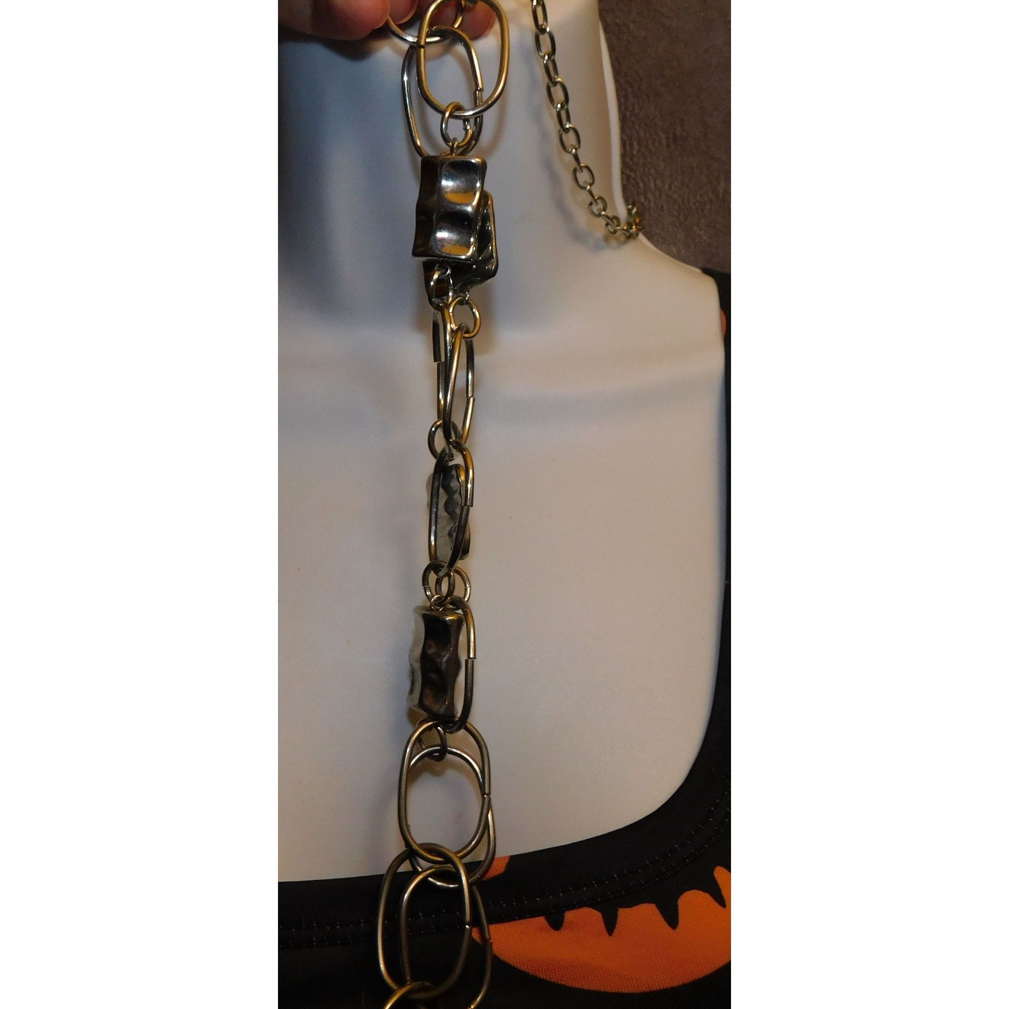 Chicos Chico's Silver Tone Abstract Link Necklace Size ONE SIZE - 4 Thumbnail