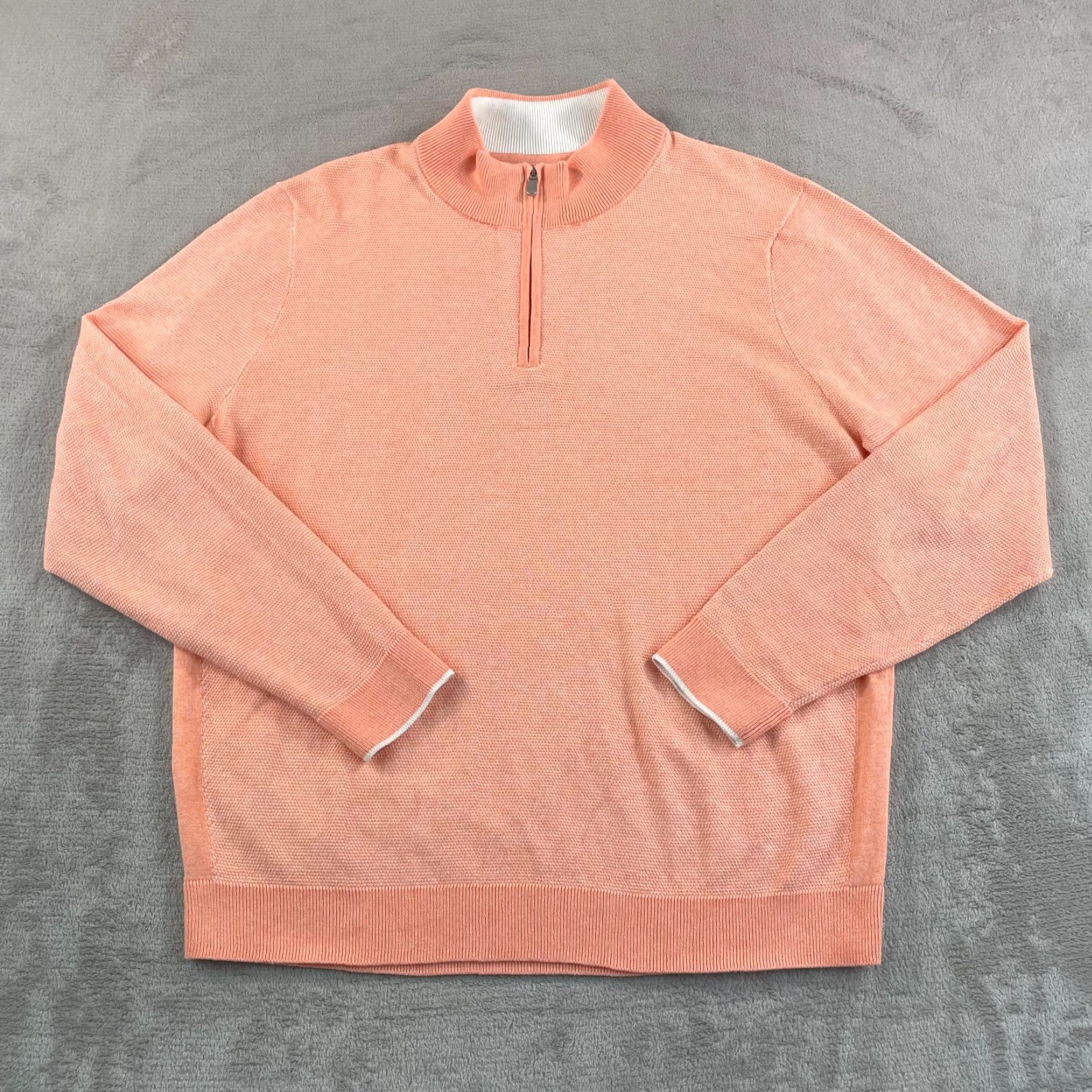 Tommy Bahama Tommy Bahama Half-Zip Men Large Orange IslandZone Sweater Long-Sleeve Mock Neck NWOT Shirt Pullover 1/4 Zip All Seasons Casual Size US L / EU 52-54 / 3 - 3 Thumbnail
