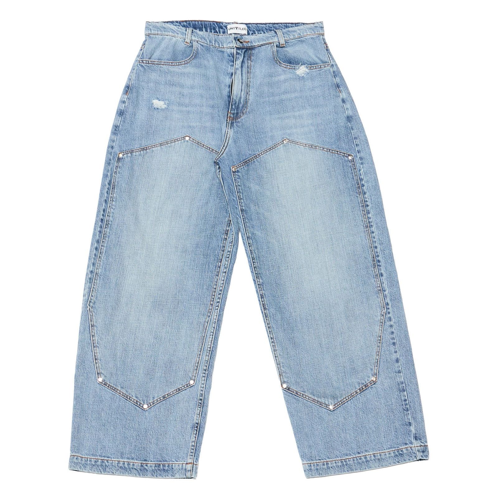 Designer Untytled 'Tie' Trouser [Washed Denim] (Sz 30, 32, 34, 36) Size US 32 / EU 48 - 6 Thumbnail