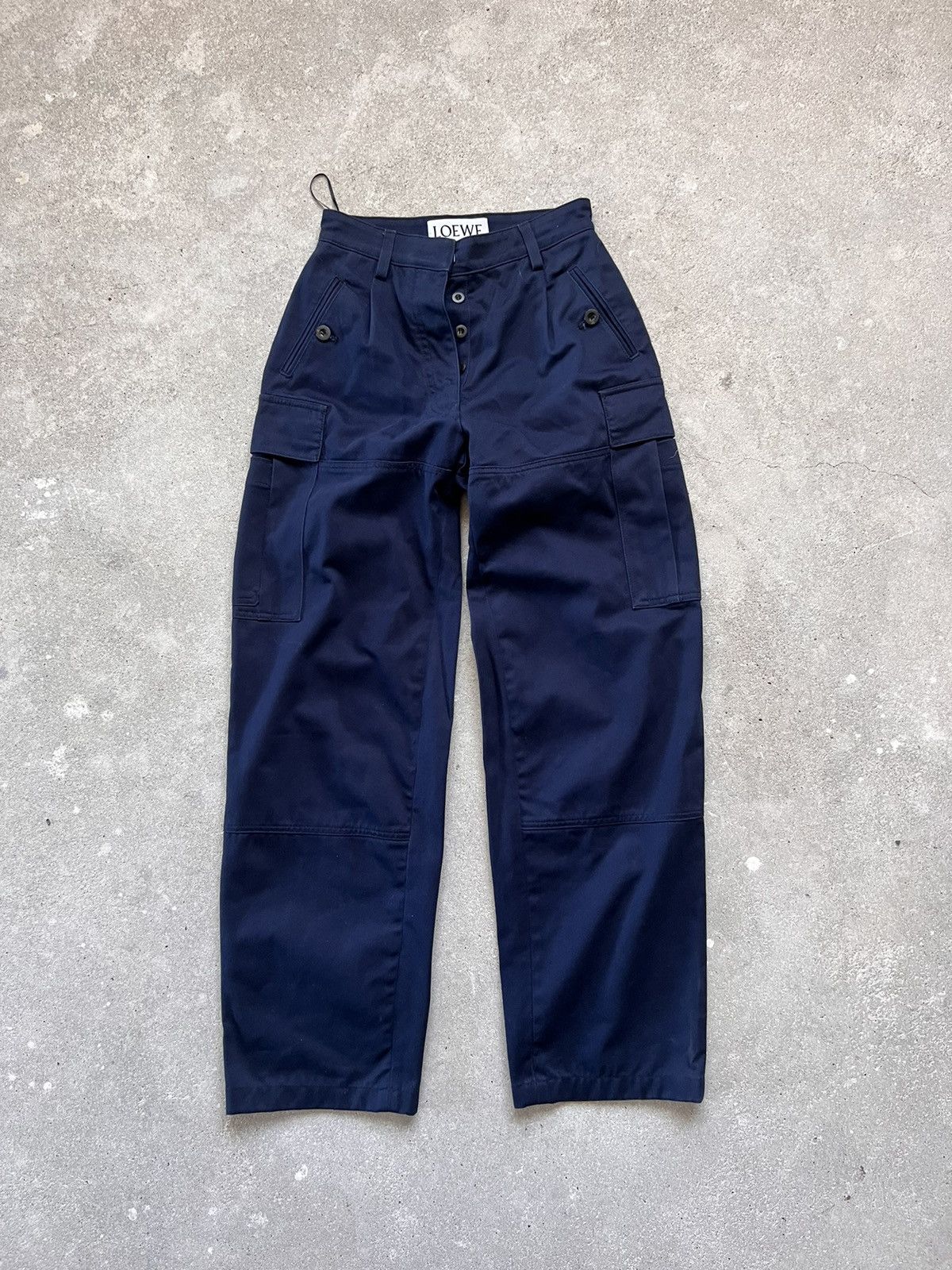 Loewe 21SS LOEWE Cargo Trousers Dark Blue Size 26" / US 2 / IT 38 - 3 Thumbnail