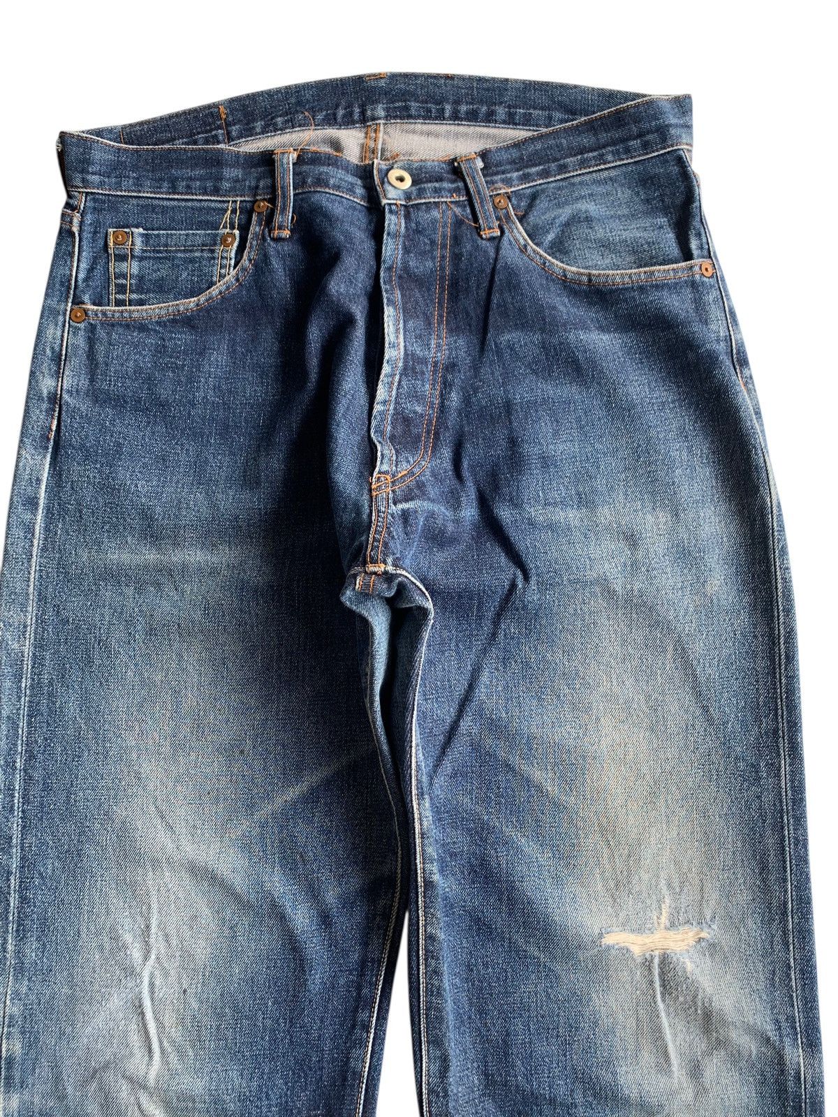 Japanese Brand × Jean Unknown Japanese Selvedge Button Fly Distressed Denim Size US 34 / EU 50 - 6 Thumbnail