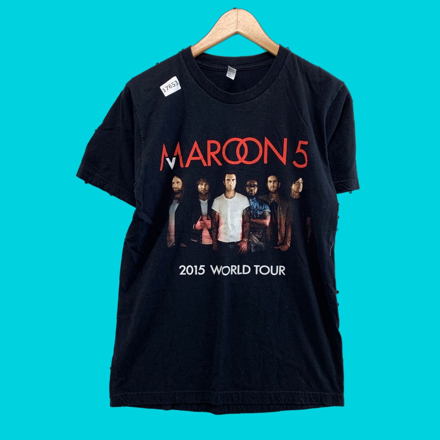 American Apparel VINTAGE Maroon 5 2015 World Tour Shirt Black Adult M 19X28 Short Sleeve Band TEE Music Mens Size US M / EU 48-50 / 2 - 1 Thumbnail