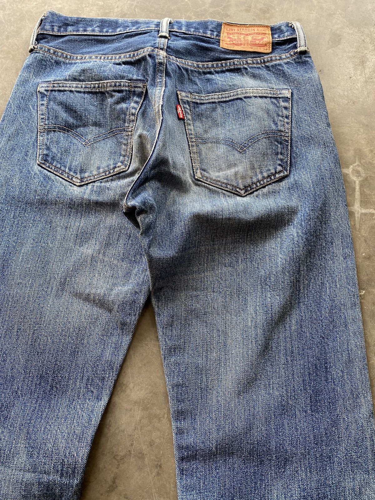 Hysteric Glamour × Levi's × Tornado Mart Levis Vintage Leather Patch Blue Stone Wash 30x34 Size US 29 - 2 Thumbnail