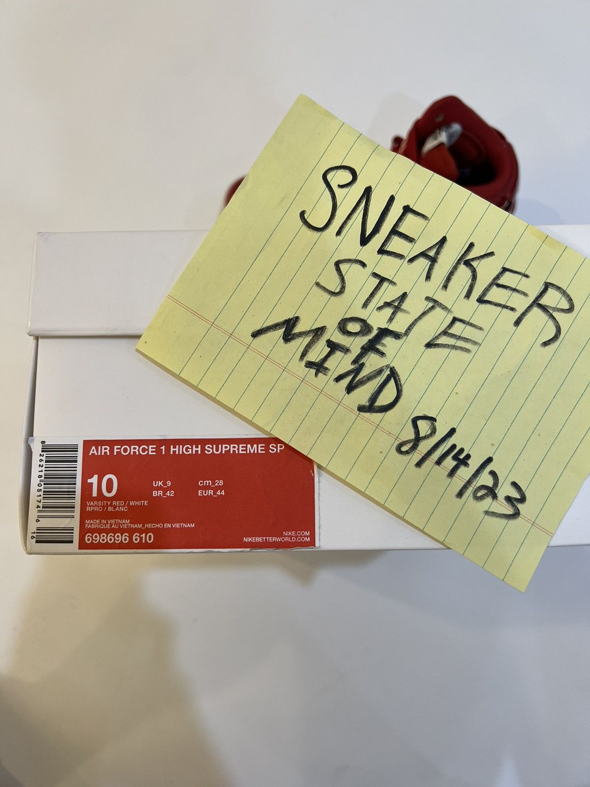 Nike × Supreme RARE SUPREME AIR FORCE HIGH TOP FALL WINTER 2014 RED SIZE 10 Size US 10 / EU 43 - 8 Thumbnail