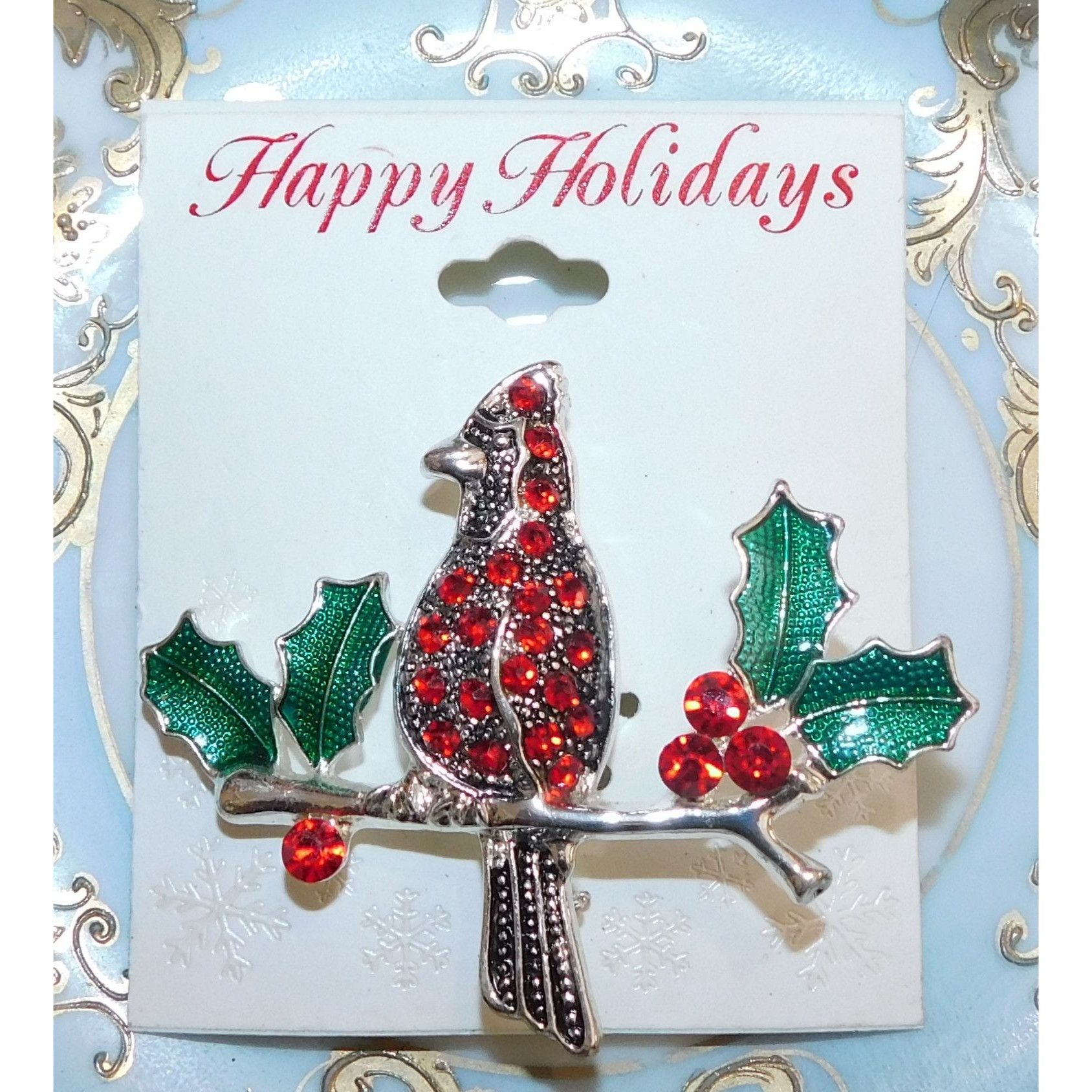 Other Table & Tower Red Cardinal Holiday Brooch Size ONE SIZE - 1 Thumbnail