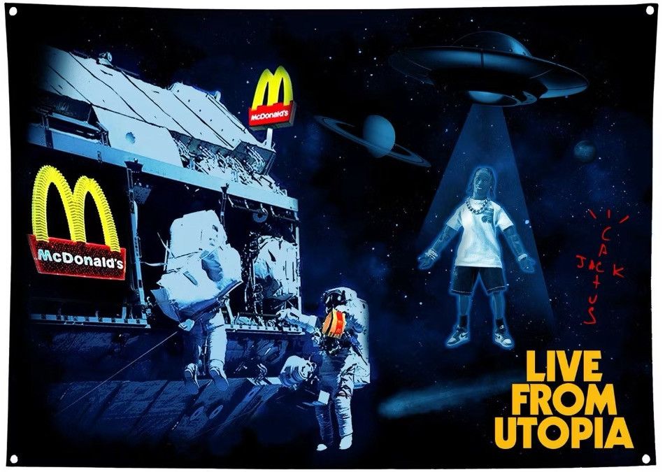Travis Scott Travis Scott x McDonalds “ Live From Utopia “ Flag Size ONE SIZE - 1 Thumbnail