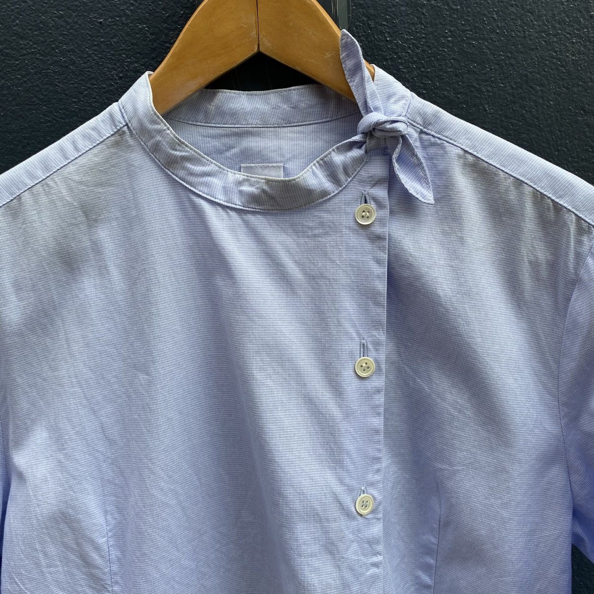 Issey Miyake I.S. Light Blue Asymmetrical Button-Up Blouse Size M / US 6-8 / IT 42-44 - 3 Thumbnail