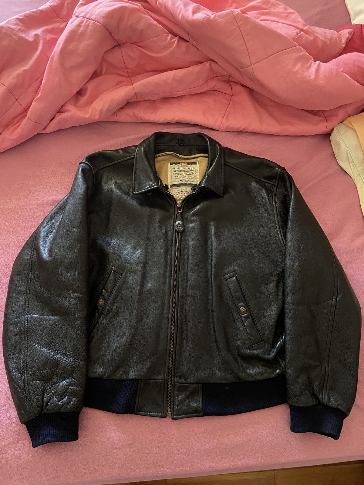 Levi's Vintage Clothing Levis leather bomber jacket Size US M / EU 48-50 / 2 - 1 Thumbnail