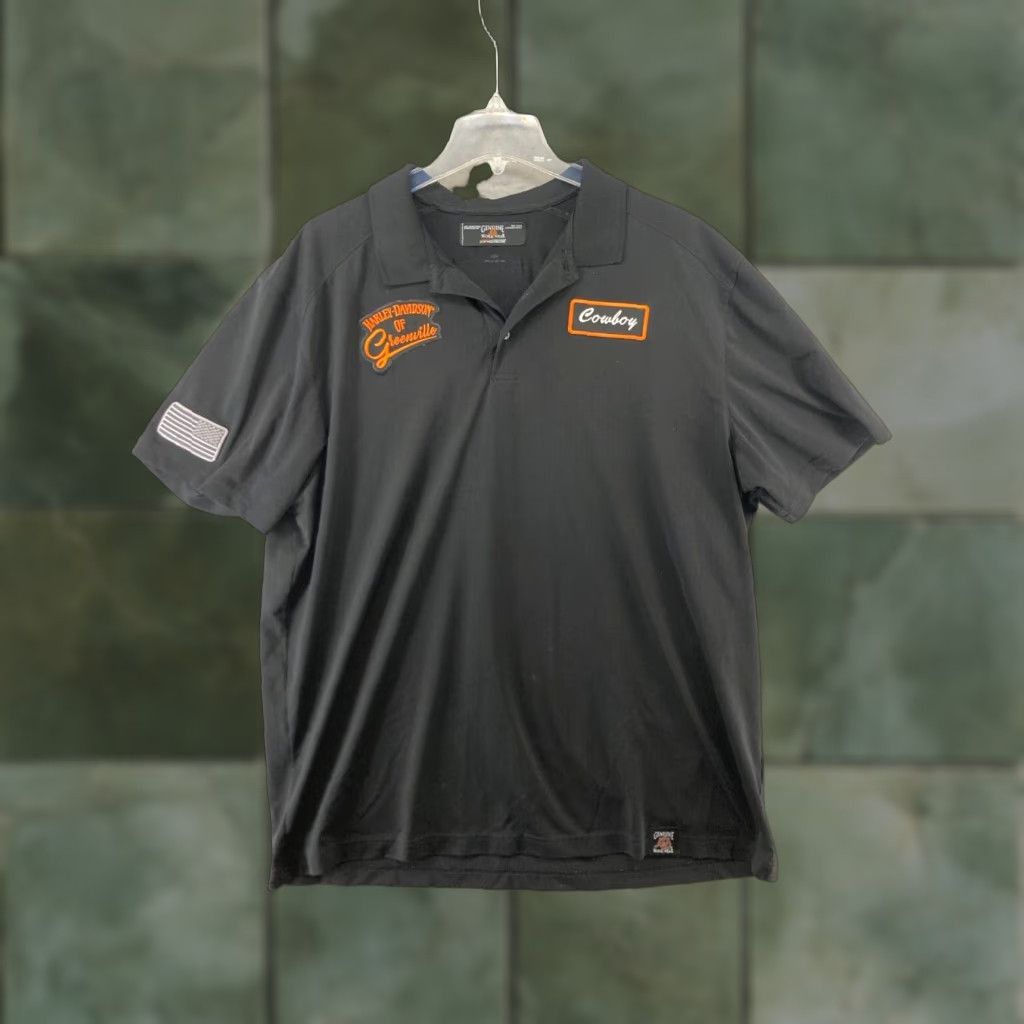 Harley Davidson VINTAGE Harley-Davidson Polo Shirt Mens 2XL Black Cowboy Workwear Polo Adult 2XL Black Harley-Davidson Cowboy 90s Mens Size US XXL / EU 58 / 5 - 1 Thumbnail