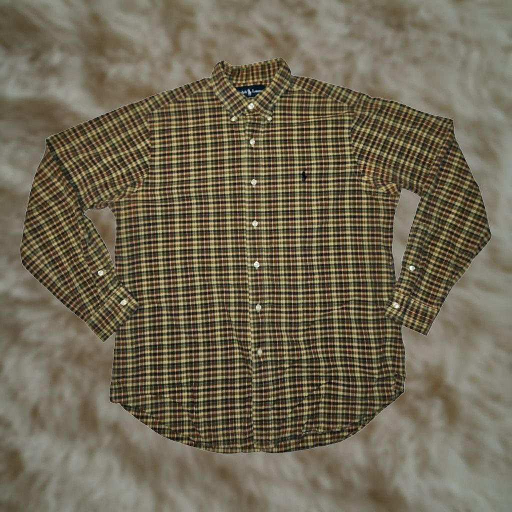 Ralph Lauren VINTAGE Ralph Lauren Button-Down Men's L Classic Plaid Green Embroidered Preppy Workwear Shirt Size US L / EU 52-54 / 3 - 1 Thumbnail