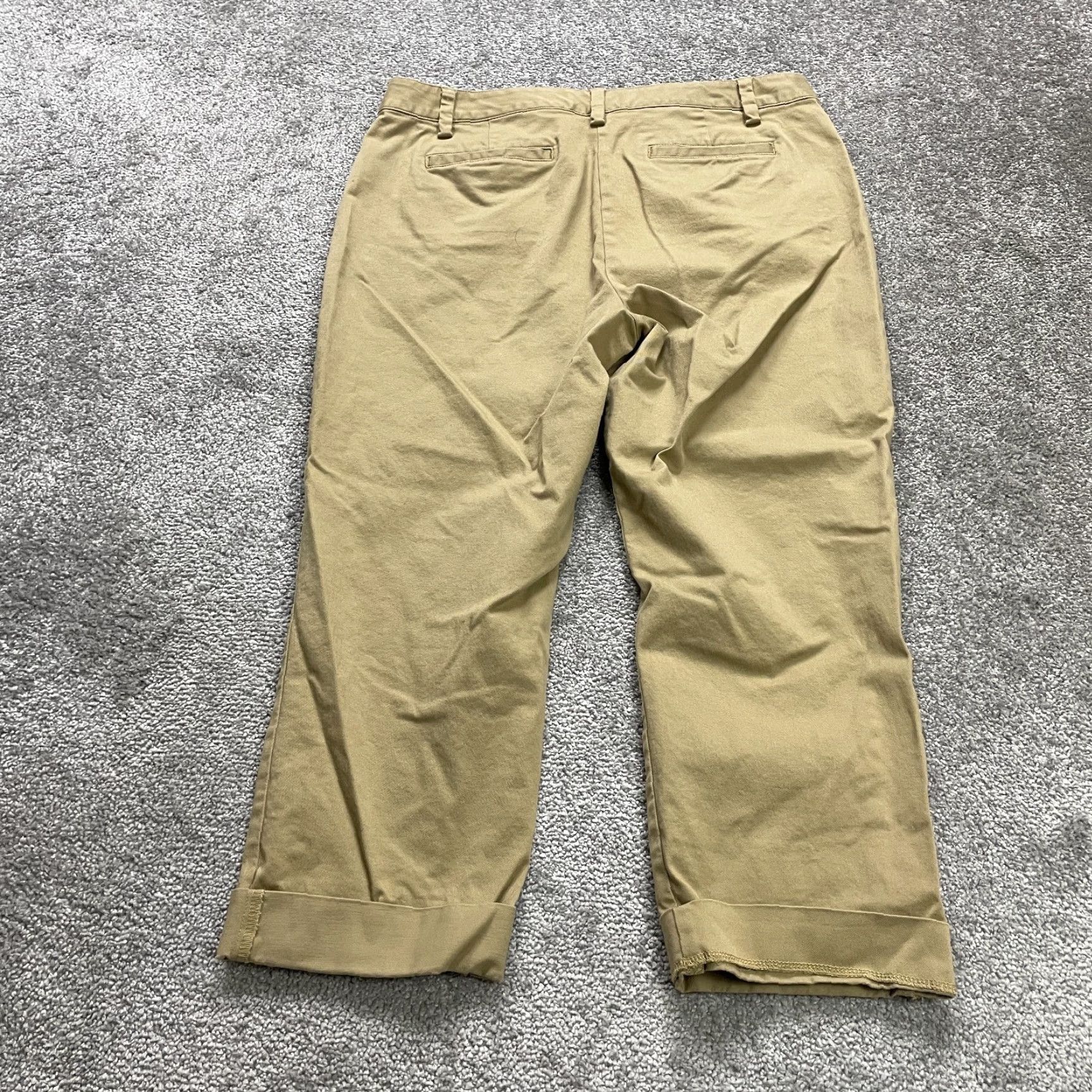 Lands' End VINTAGE Lands' End Womens Chino Pants Size 10 Brown Mid Rise Slim Straight Flat Front 34x23 Trousers Size 32" / US 10 / IT 46 - 2 Thumbnail