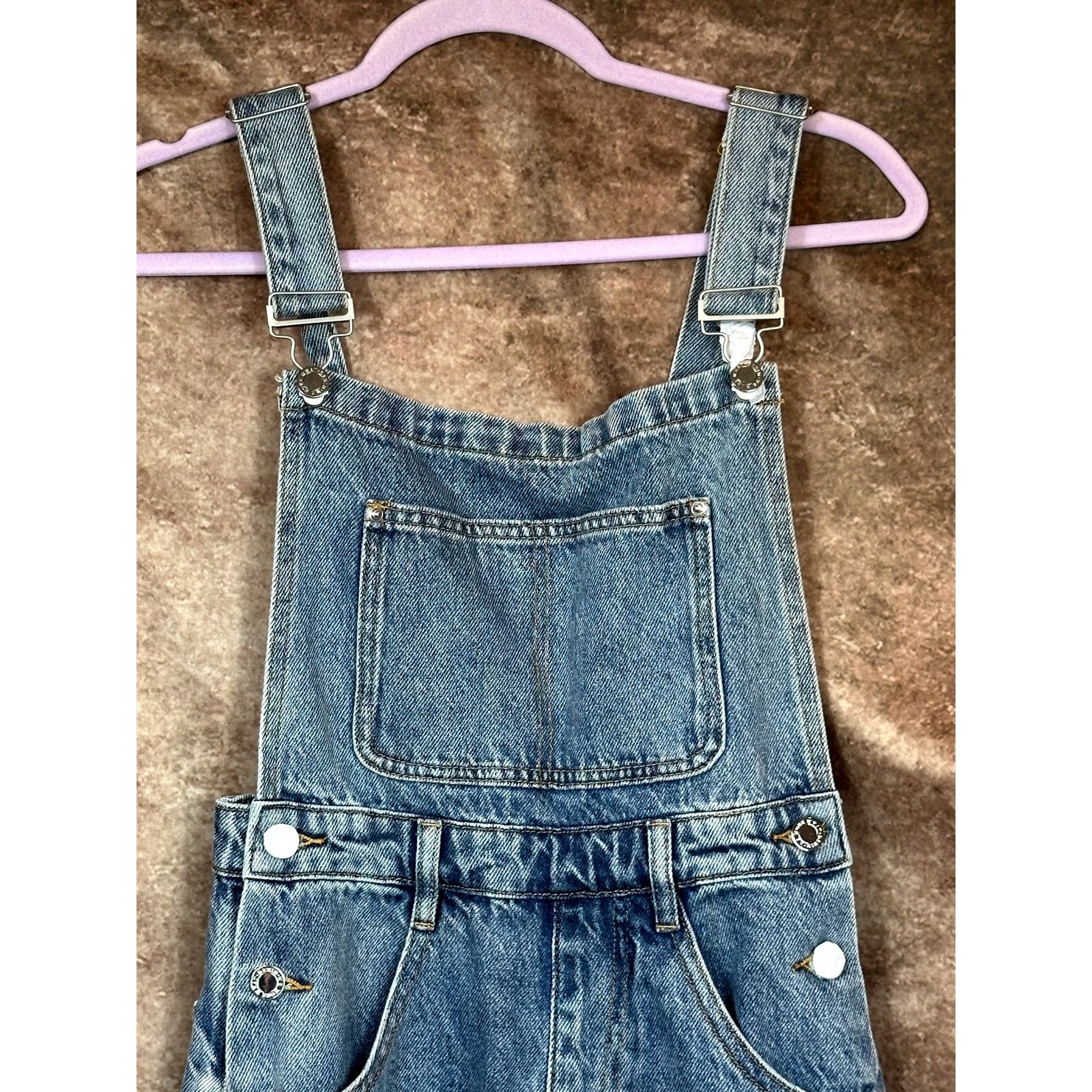 WeWoreWhat Jumper Wide Leg Denim We Wore What Bib Overalls size 26 Size 26" / US 2 / IT 38 - 8 Thumbnail