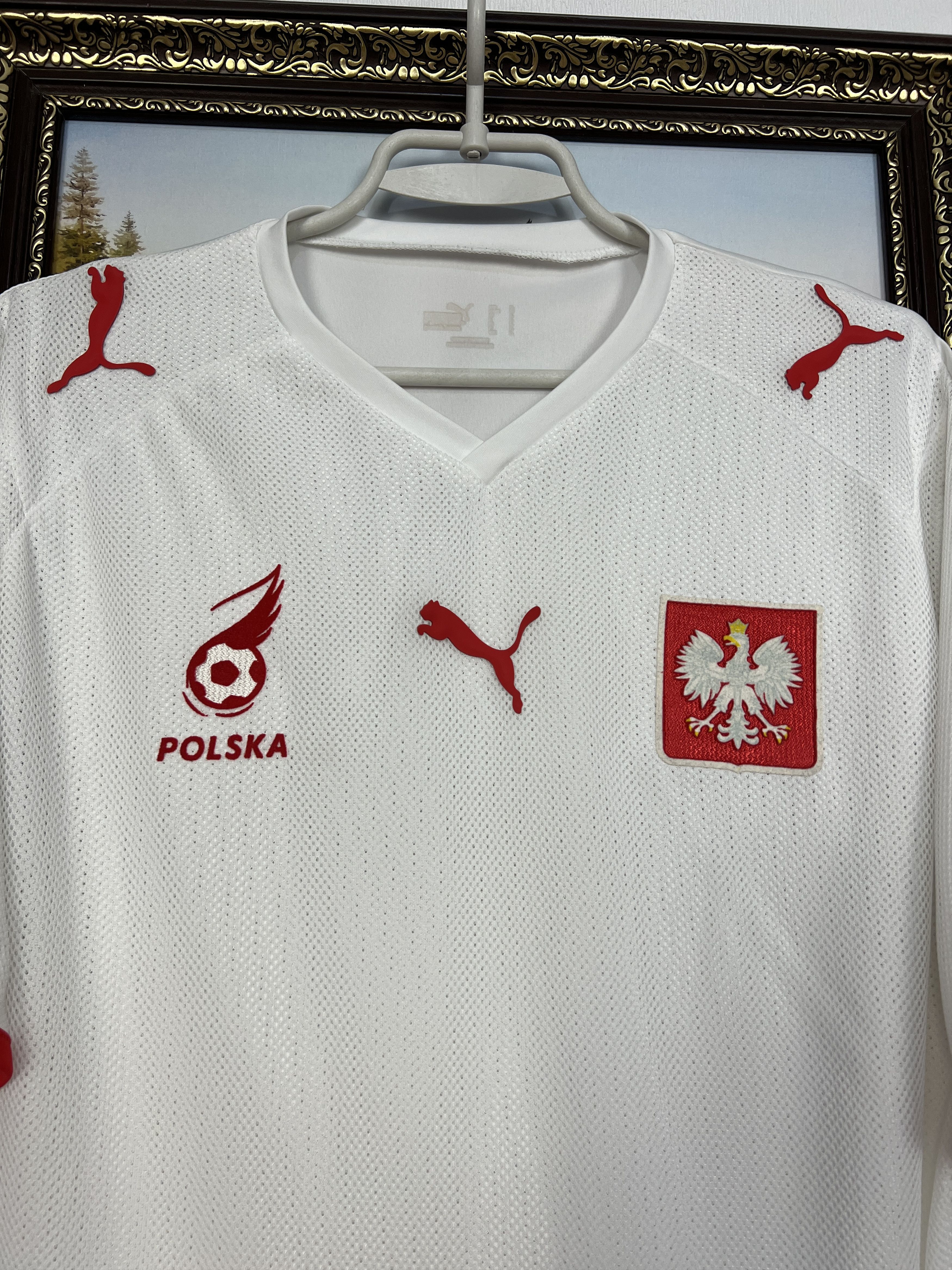 Puma Poland football shirt 2008 Soccer Jersey Trikot National Size US L / EU 52-54 / 3 - 4 Thumbnail