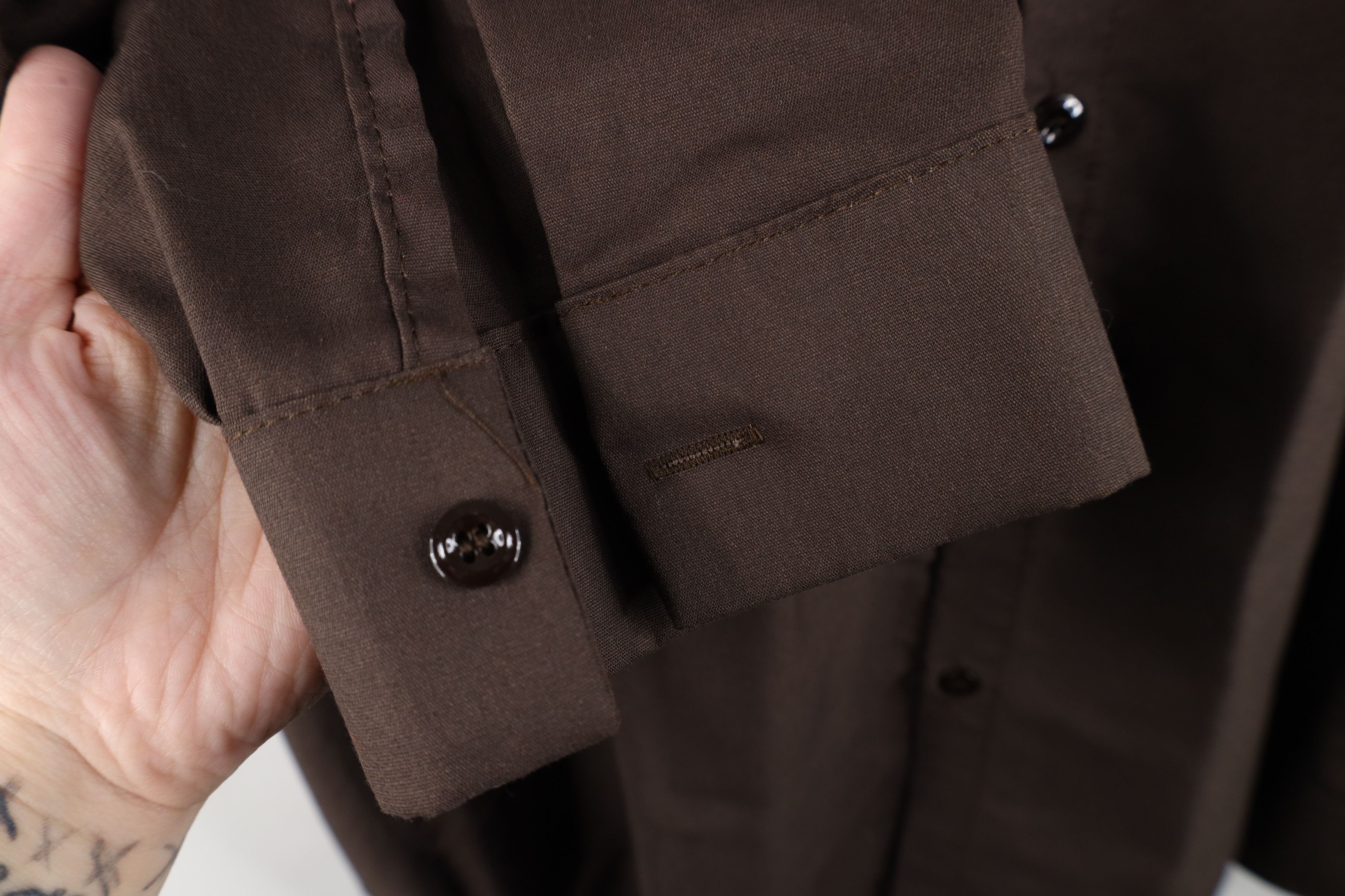 Vintage Vintage 90s Streetwear Workwear Mechanic Button Shirt Brown Size US XXL / EU 58 / 5 - 6 Thumbnail