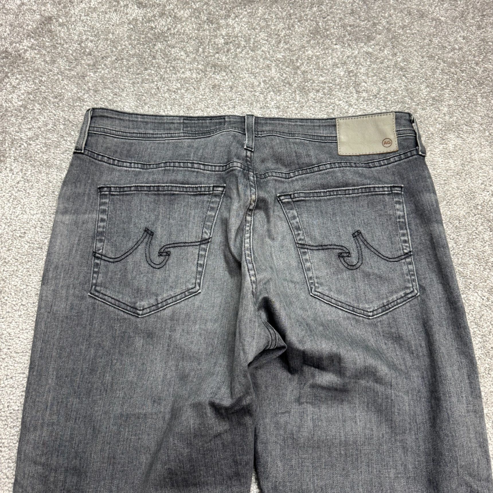 Denime AG Adriano Goldschmied Everett Jeans Slim Fit Straight Leg Mens 36R Gray Size US 36 / EU 52 - 4 Thumbnail