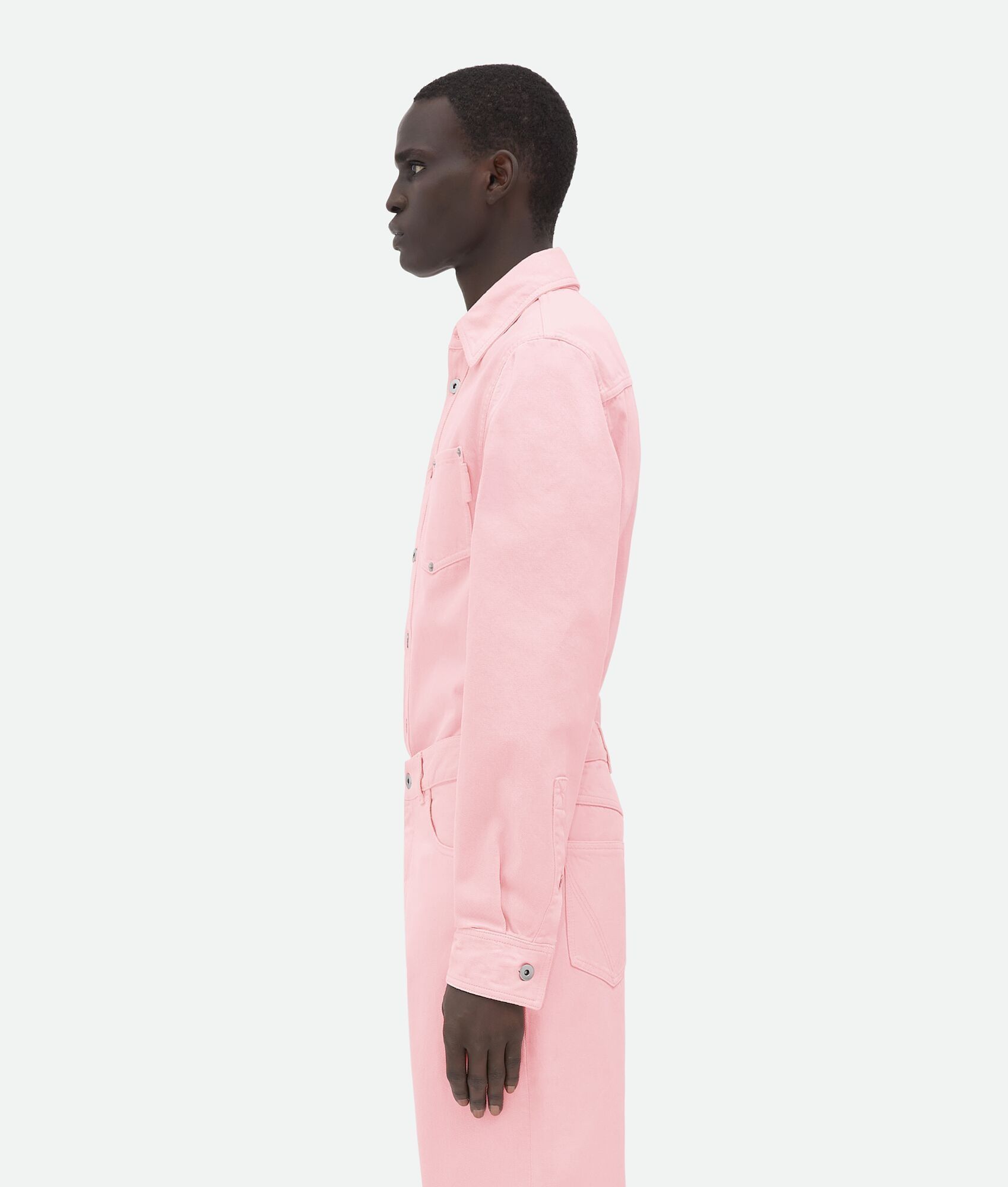 Bottega Veneta o1n1vont0125 Wash Denim Shirt in Pink Size US M / EU 48-50 / 2 - 3 Thumbnail