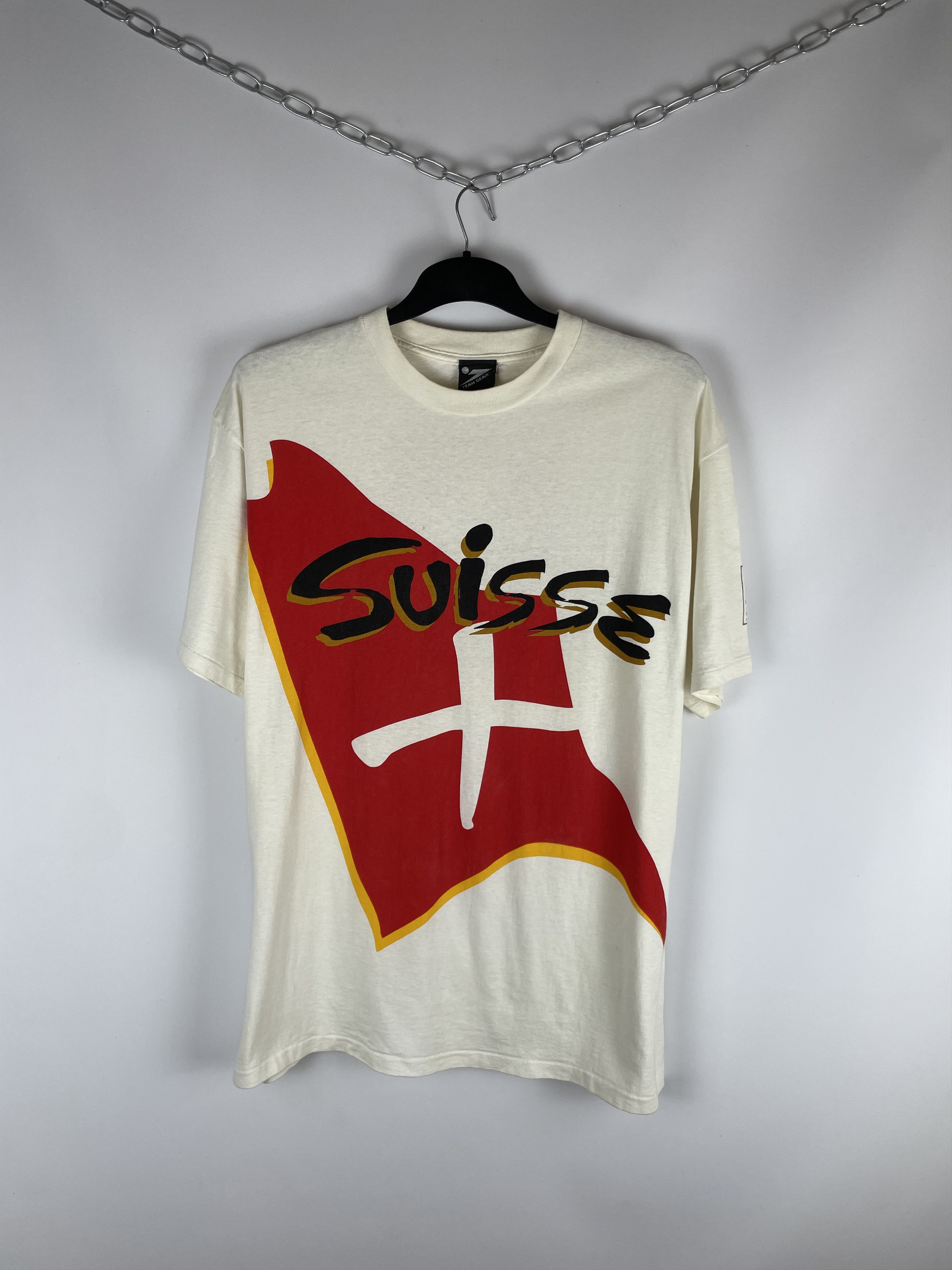 Vintage Vintage 1994 Suisse World Cup USA T Shirt Football Size US XL / EU 56 / 4 - 1 Thumbnail