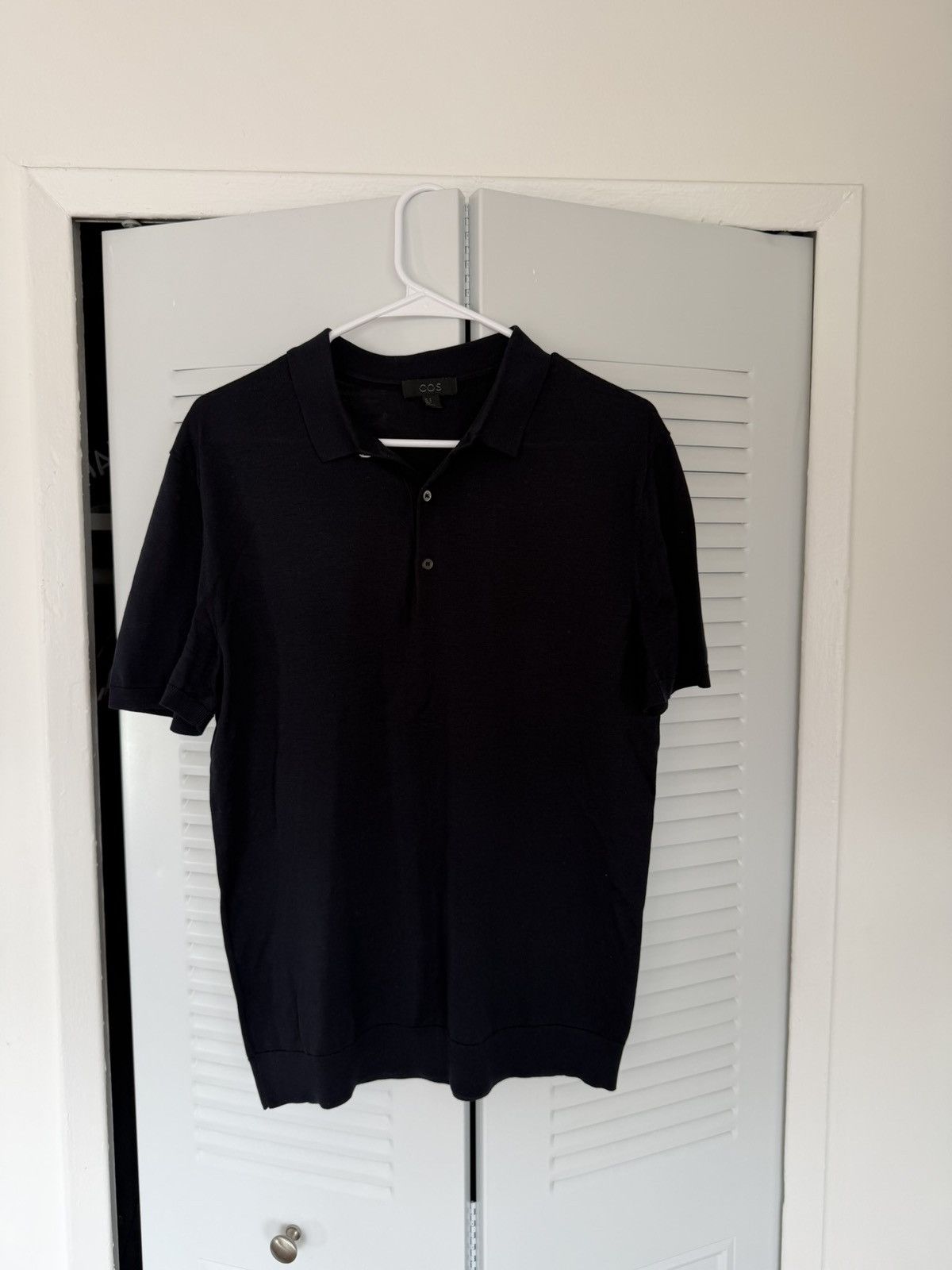 Cos COS Navy Cotton Knit Polo Shirt Size US M / EU 48-50 / 2 - 1 Thumbnail