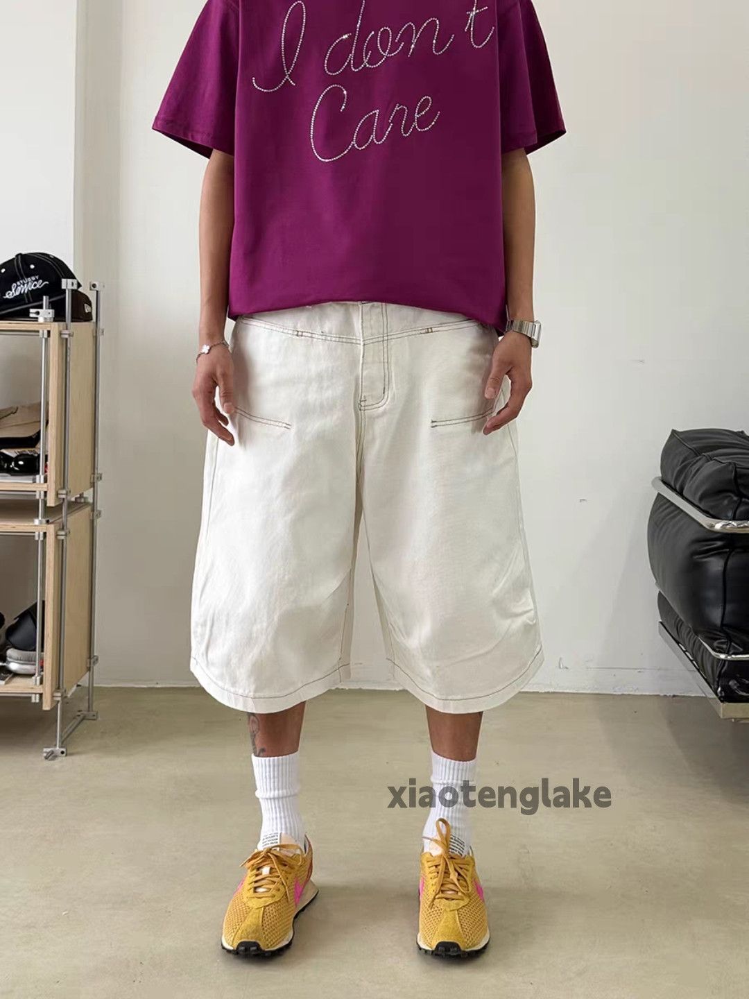 Vintage Unisex outdoor utility loose baggy skate hiphop cargo shorts Size US 36 / EU 52 - 4 Thumbnail