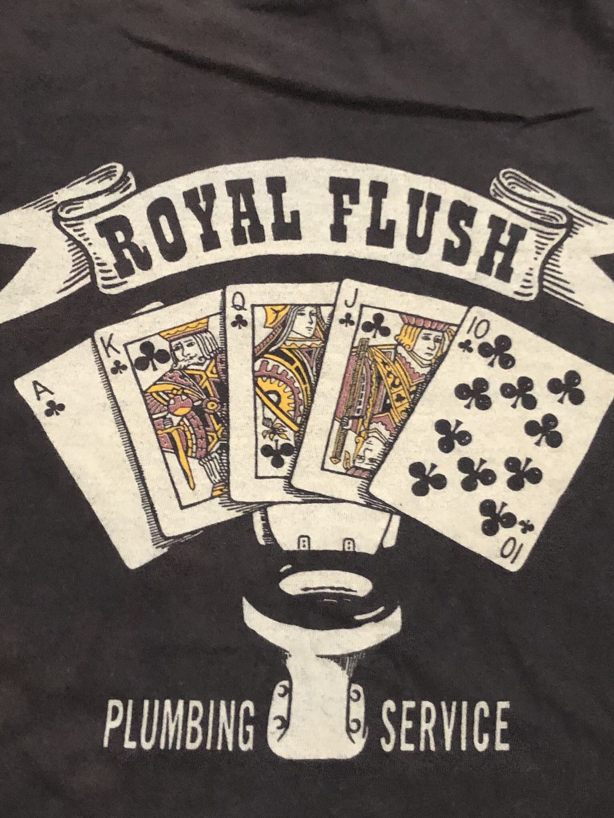 Lucky Brand × Vintage 90s Royal Flush Plumbing Lucky Brand Jeans Tee Size US L / EU 52-54 / 3 - 3 Thumbnail