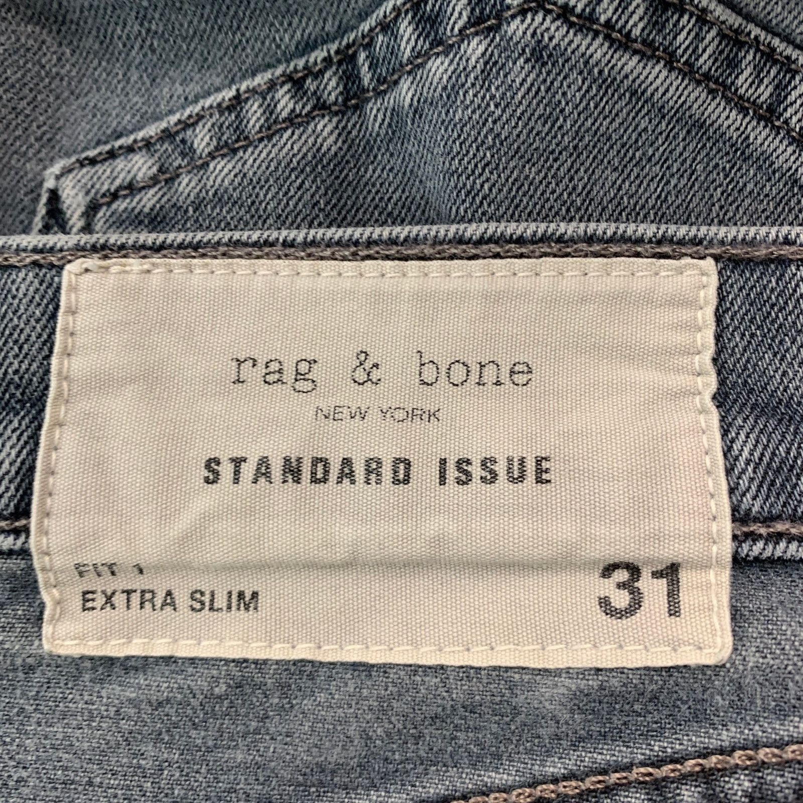 Rag & Bone RAG & BONE 31 Grey Cotton Polyurethane Slim Button Fly Jeans Size US 31 - 4 Thumbnail