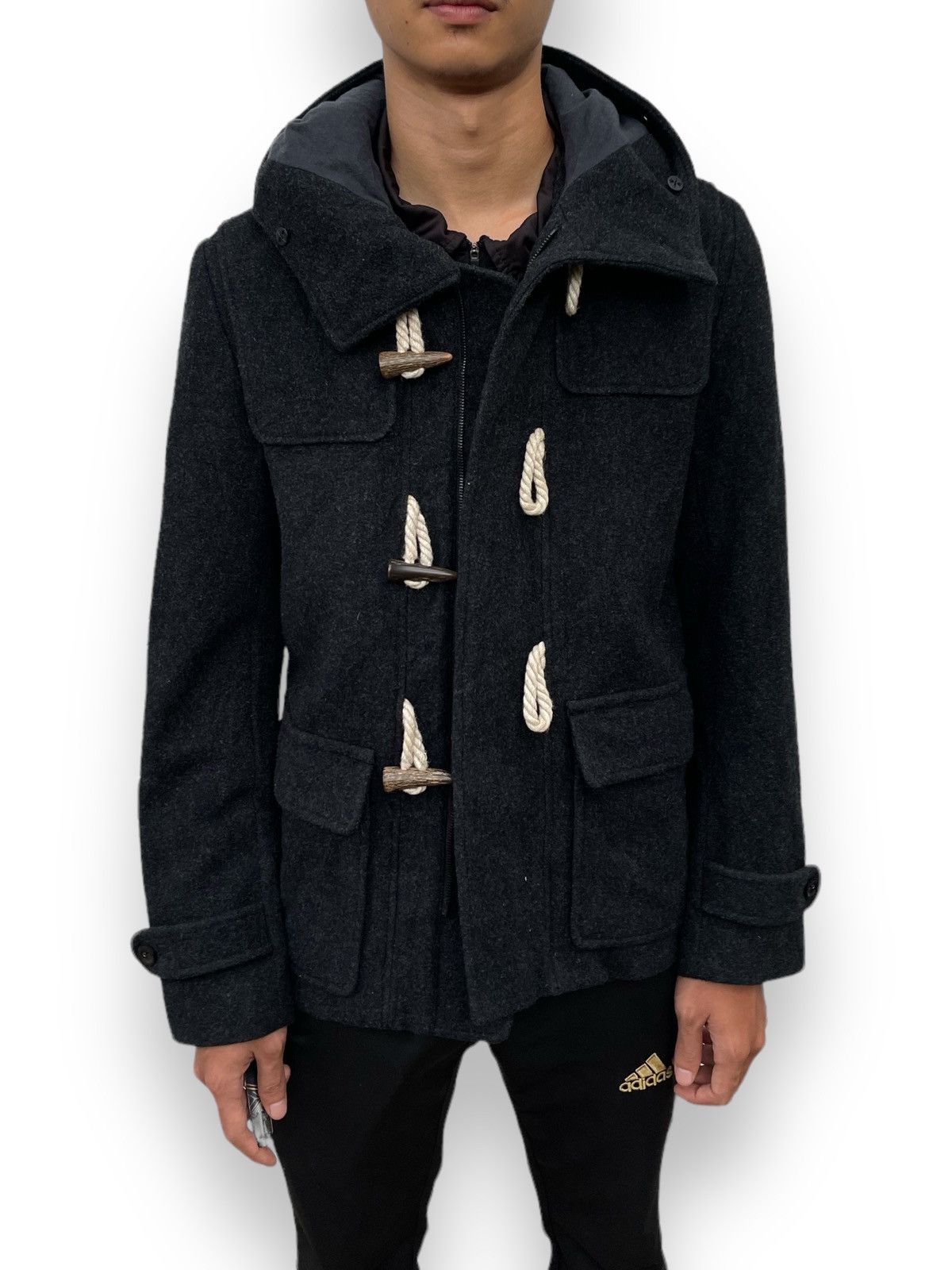 FACTOTUM 🔥 FACTOTUM JAPAN WOOL DUFFLE HOODIE JACKET Size US S / EU 44-46 / 1 - 1 Thumbnail