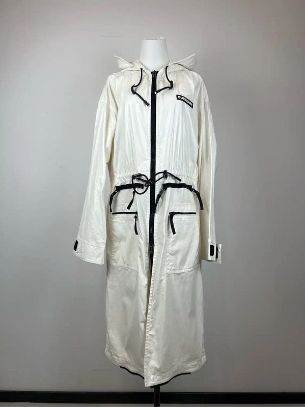 Burberry Burberry Women's L-Size White Cotton Coat Size L / US 10 / IT 46 - 1 Thumbnail