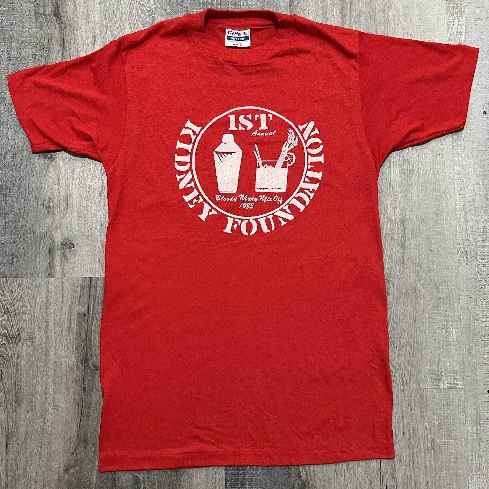 Hanes VTG 1985 1st Annual Bloody Mary Mix Off Red 80s T Shirt M Size US M / EU 48-50 / 2 - 1 Thumbnail