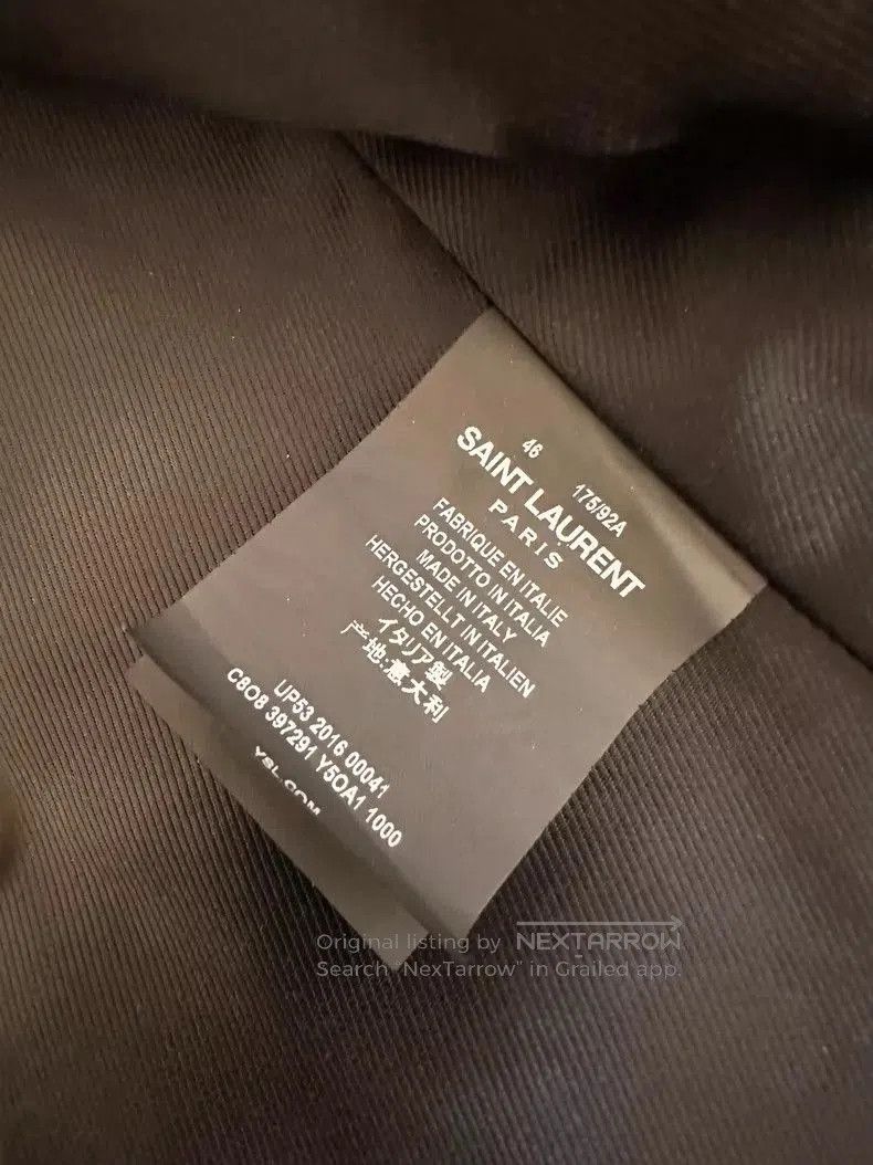 Yves Saint Laurent YSL Black Leather Jacket with Moto Design. Size US L / EU 52-54 / 3 - 3 Thumbnail