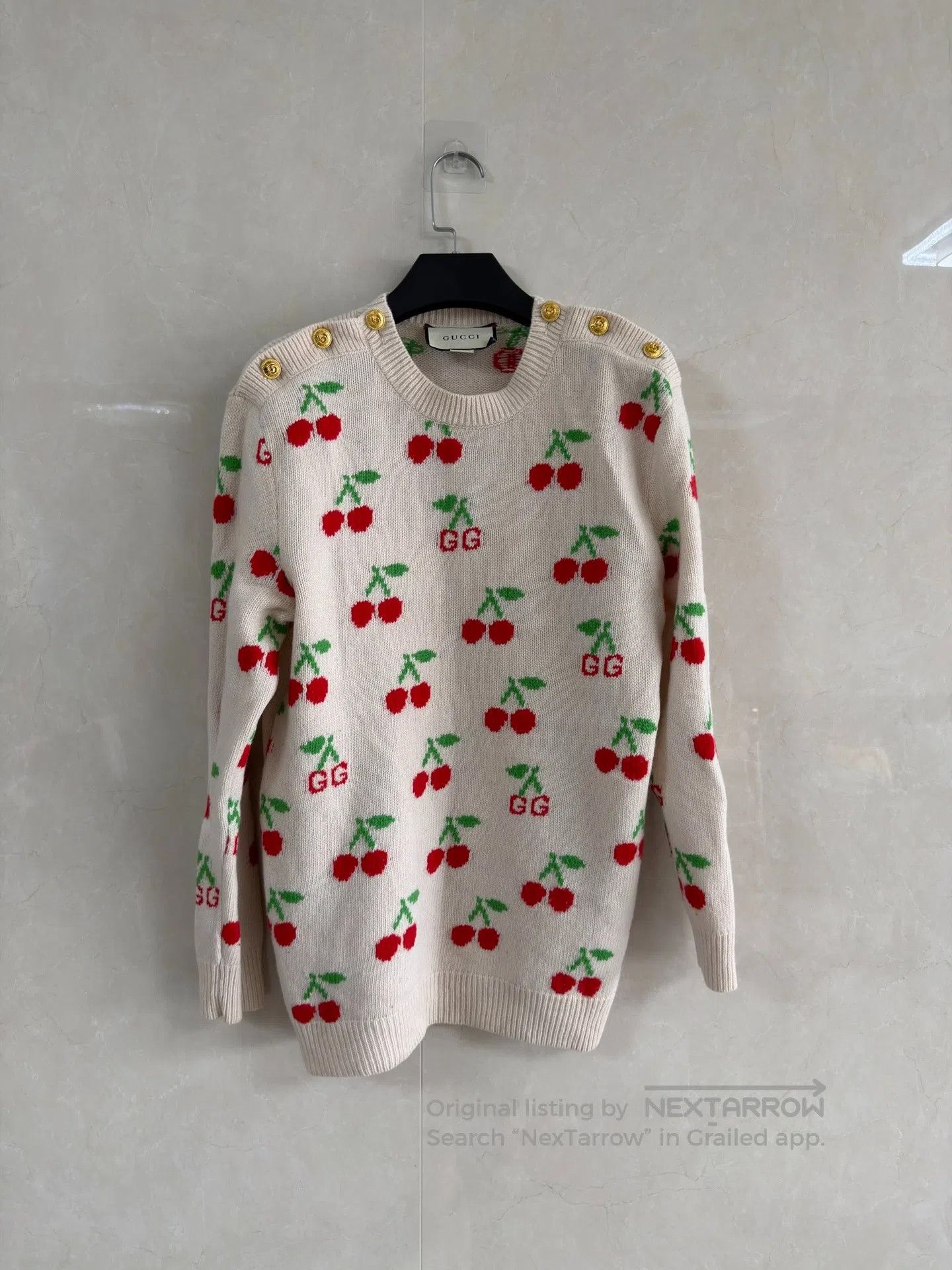 Gucci Guicci Cherry Double G Logo Sweater| Size US S / EU 44-46 / 1 - 1 Thumbnail