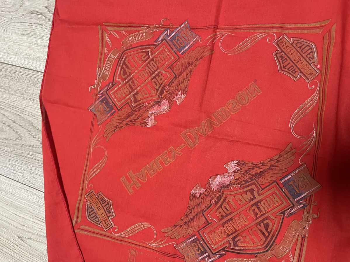 Harley Davidson × Vintage Vintage 3D Emblem Harley Davidson Motorcycle Bandana Size ONE SIZE - 14 Thumbnail